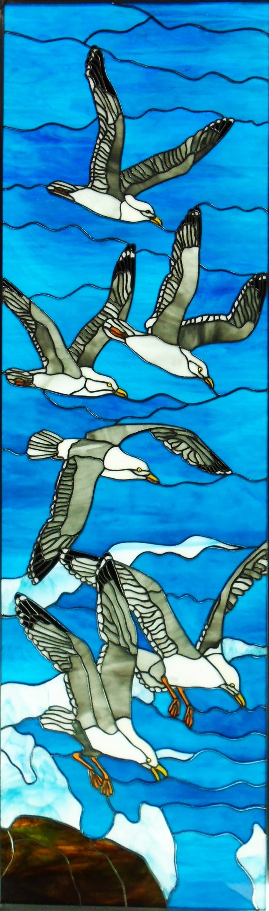 Seagulls in Flight Commission - 636 pieces - 18" x 60"