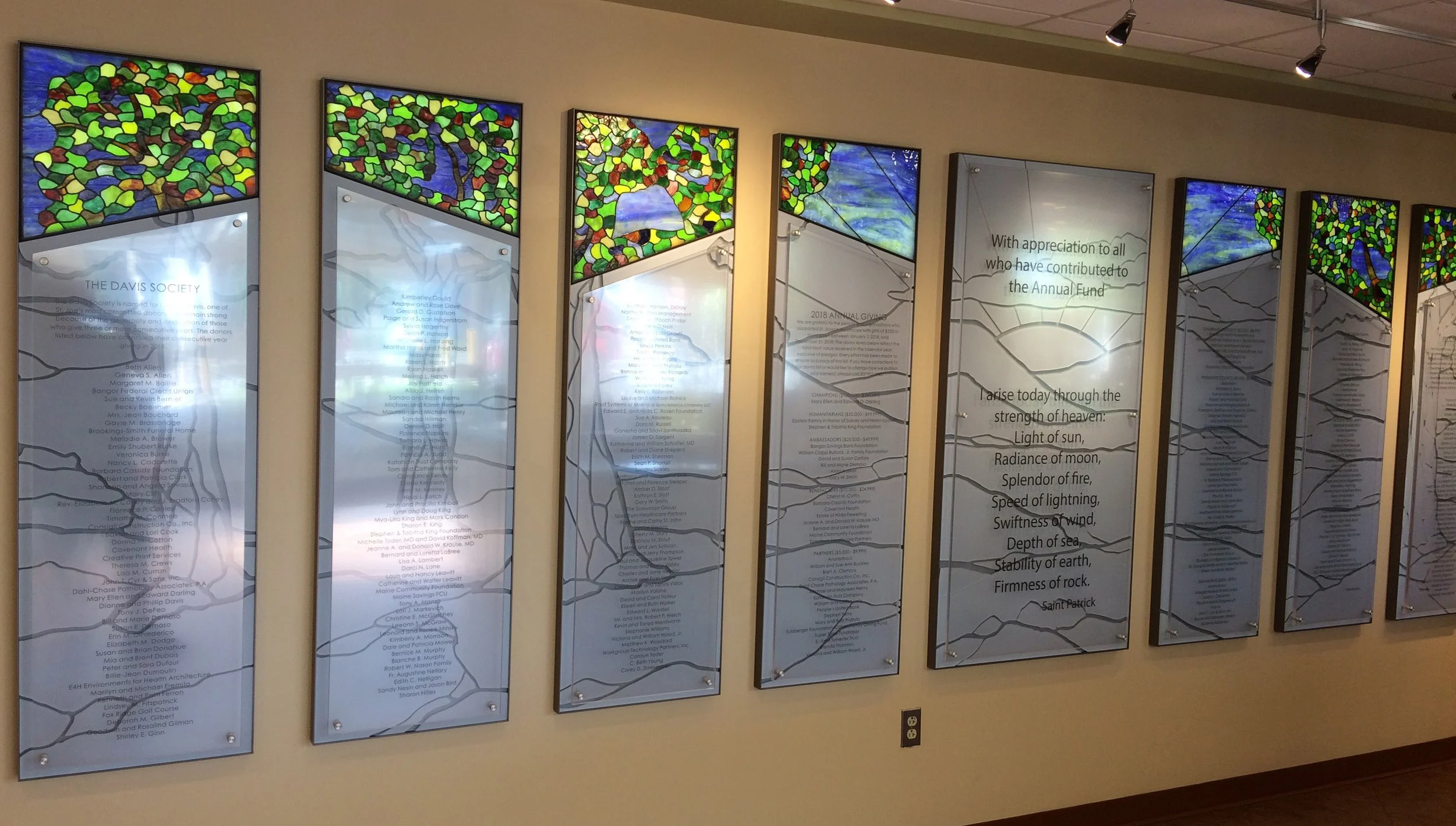 Commission Hospital Donor Wall - 8 panels to match tree design
