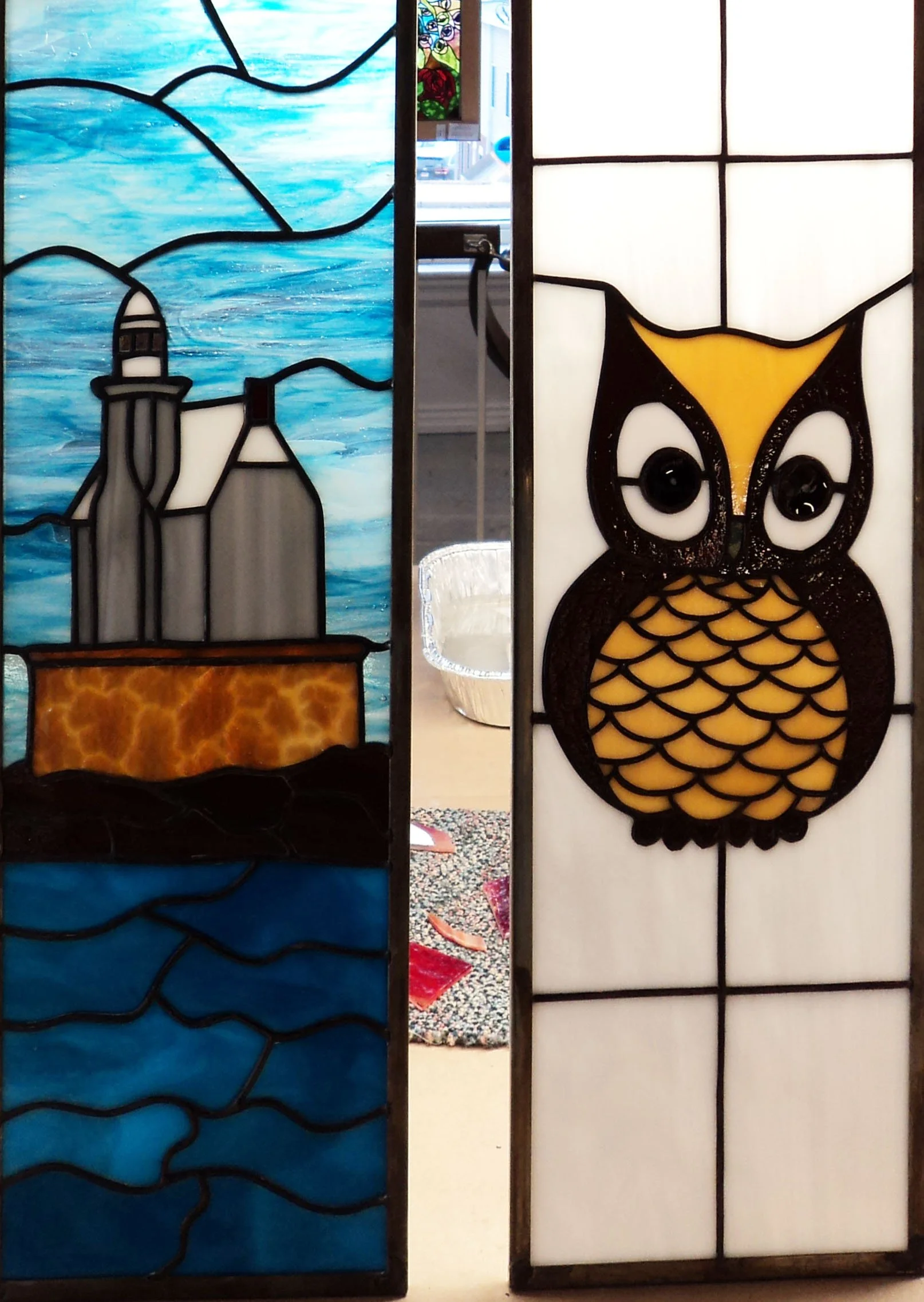 Commission Tug Boat Doors - 2 panels - 120 pieces, 7" x 22" each panel