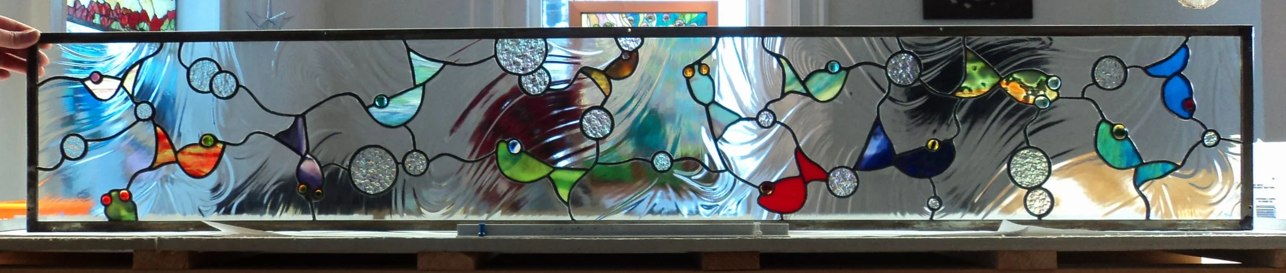 Commission Swims with the Fishes - 85 pieces - 55" x 10"