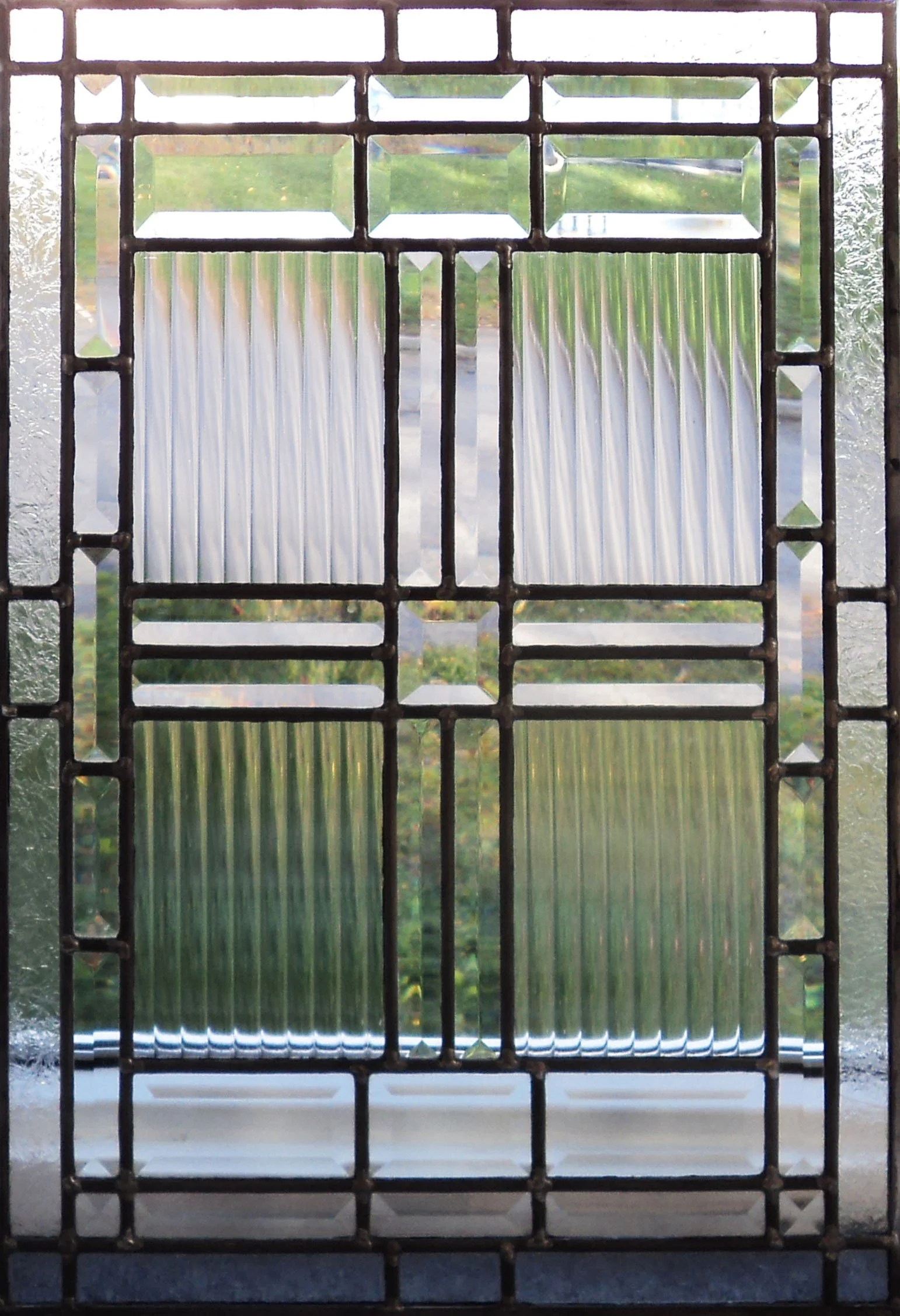 Commission Leaded Bevel Door Window - 58 pieces - 16" x 23"