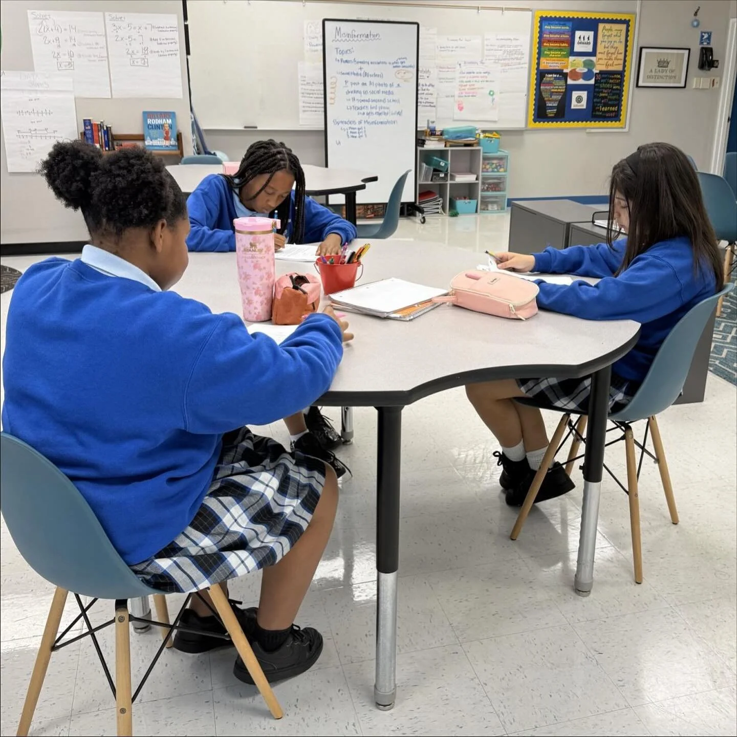 Onward 2 High School Algebra Honors students at St. John Chrysostom School completes their unit 1 exam on one variable statistics. 100% of students loved a surprise treat to celebrate finishing their assessment! Director Ms. Vahl will be launching On