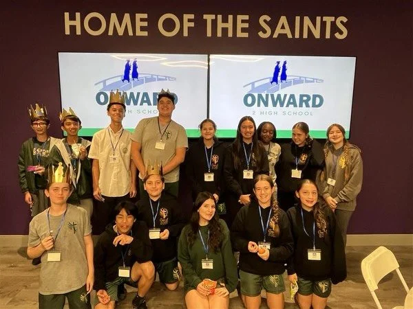 Director Pierce invited students from O2HS partner schools, St Maria Goretti and St. Cyprian, together with Onward Scholars from St. Anthony High School (SAHS), gathered at the SAHS Athletic Complex for an engaging evening of math competitions and fu