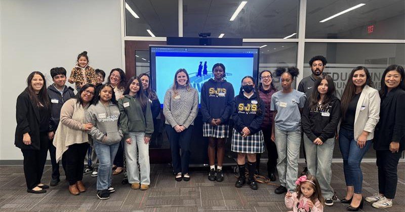 Director Vahl invited students from the Onward 2 High School St. Mary's Academy (SMA) cohort from St. John Chrysostom and Saint Joseph School to make new friends and Christmas-themed linear equations together. Students and families also got to learn 