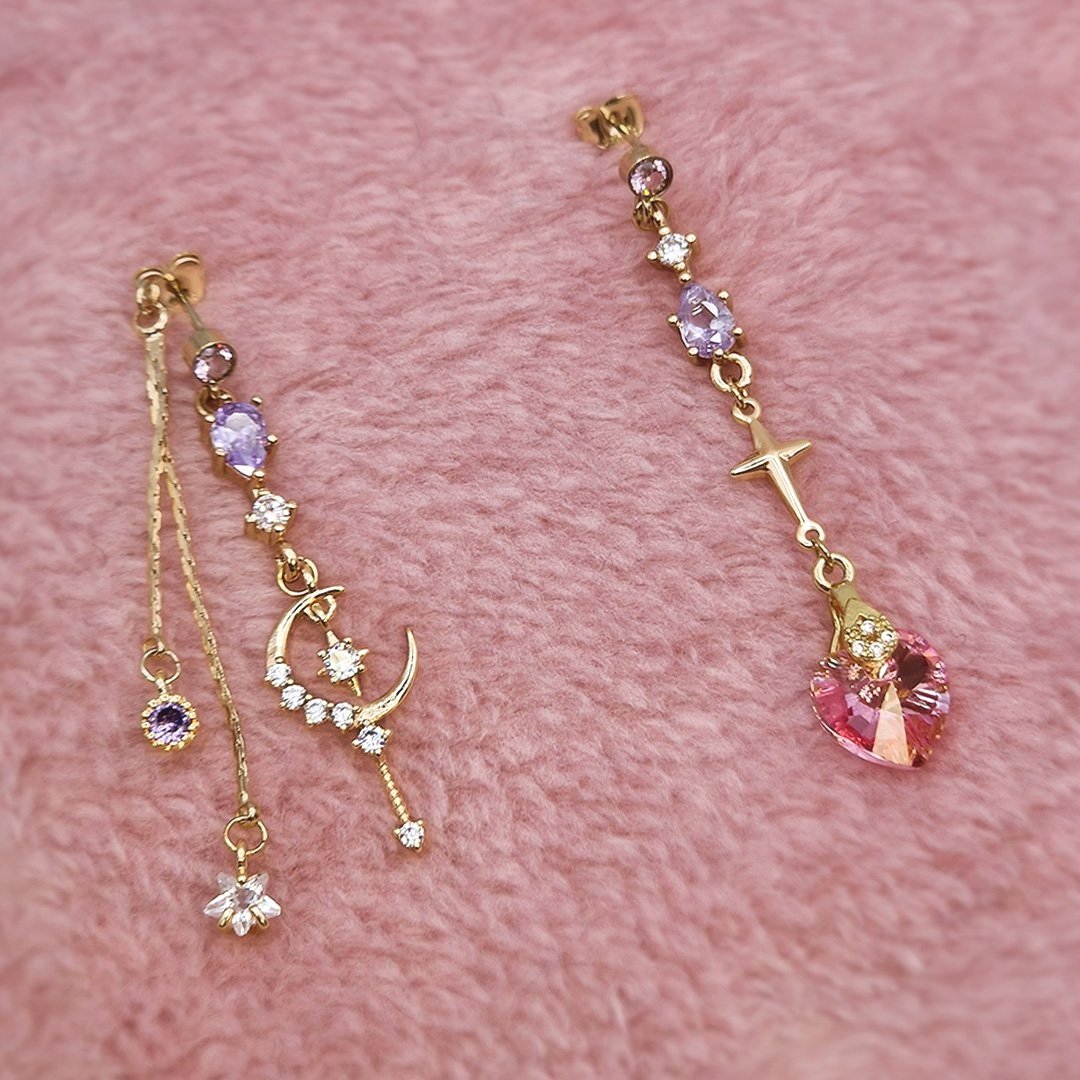Magical Girl Earrings 🌙✨ ~ Gold