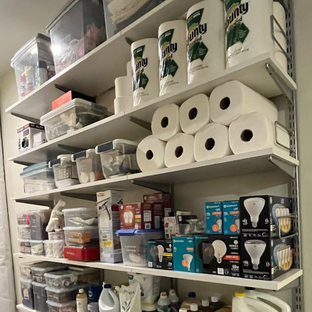 how to utilize elfa shelving for household storage