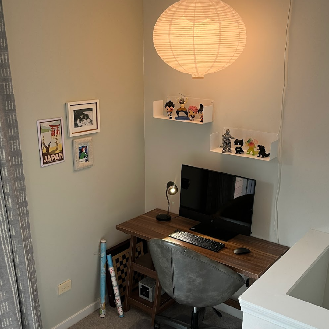 desk station in a kids playroom