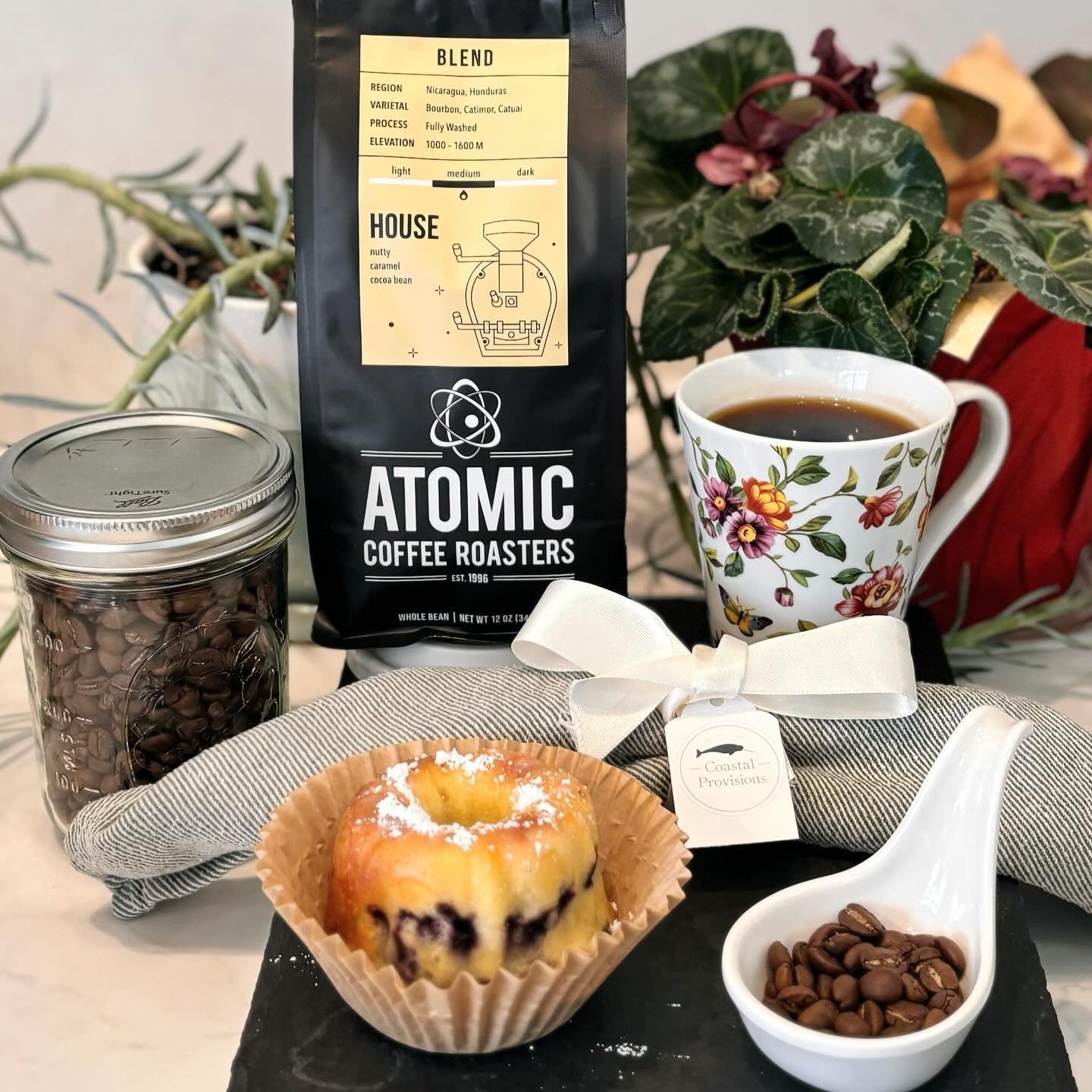 We absolutely LOVE our friends at @atomicoffeeroasters ☕️ and their incredible coffee 🥰. Here at Coastal we sell both Atomic Coffee Beans AND we have hot coffee brewed fresh daily!!! Today&rsquo;s brew is the Atomic House Blend 🫘  Also Blueberry Bu