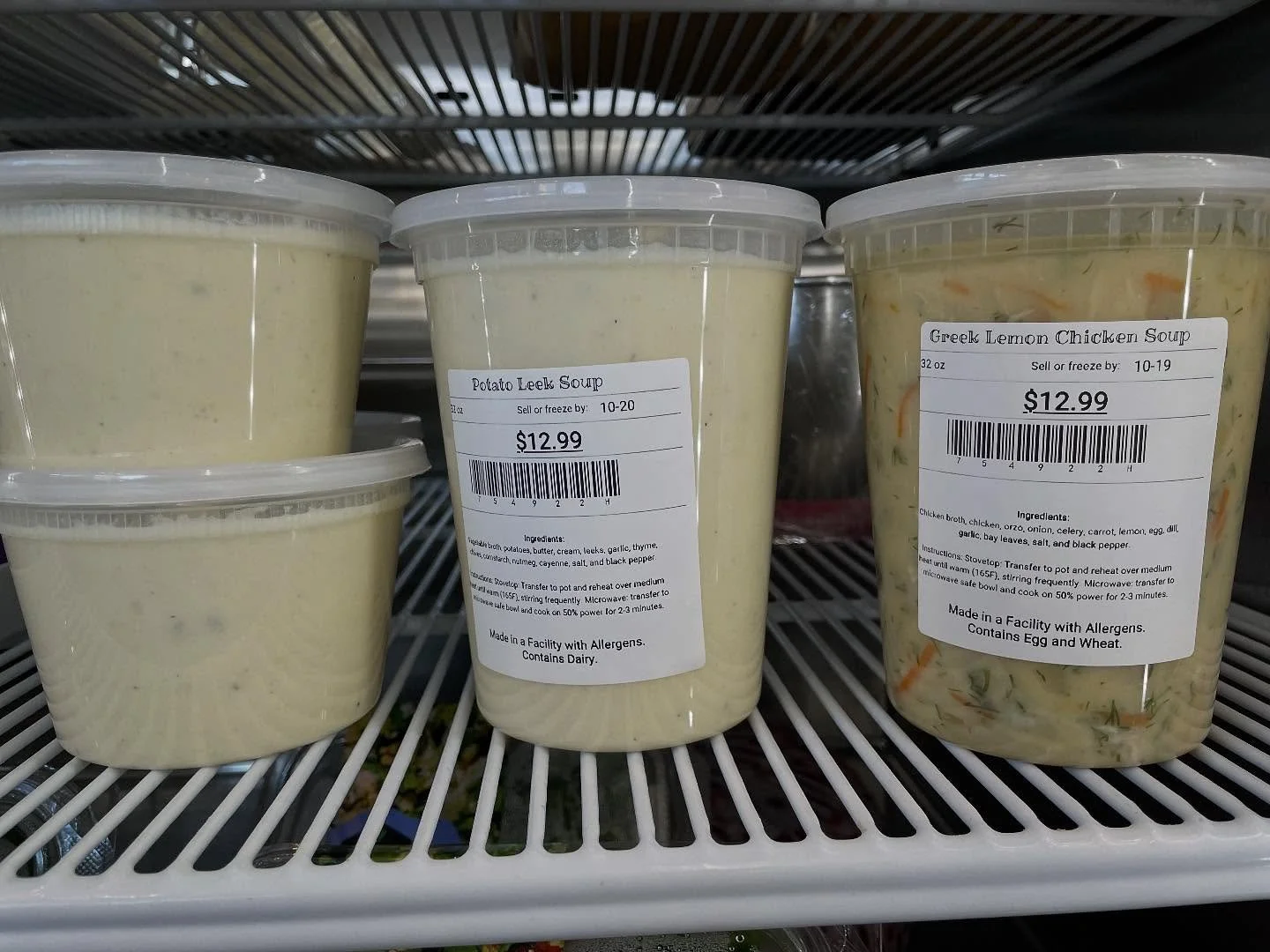 We have Potato leek soup and Greek lemon chicken soup, soup season is here.