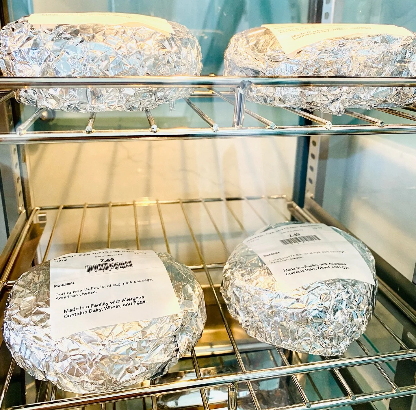 Sausage, Egg, and Cheese as well as sweet potato, egg, and cheese - best grab and go breakfast sandwich you will get! We are obsessed so if you haven&rsquo;t tried, this morning may be the time. One good customer mentioned she almost starting crying 