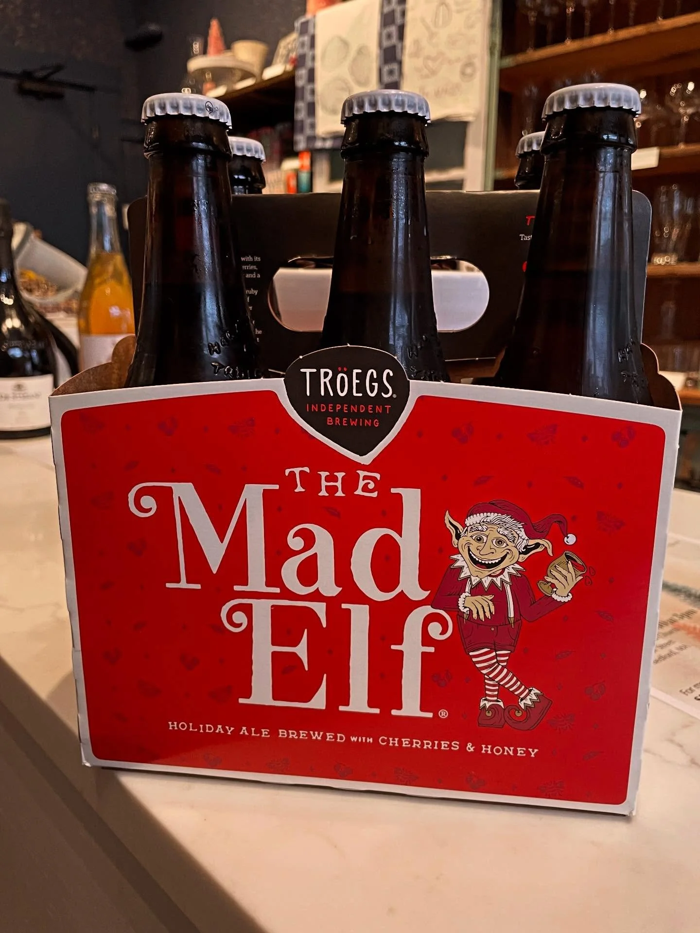 Holiday ale brewed with cherries and honey, The Mad Elf