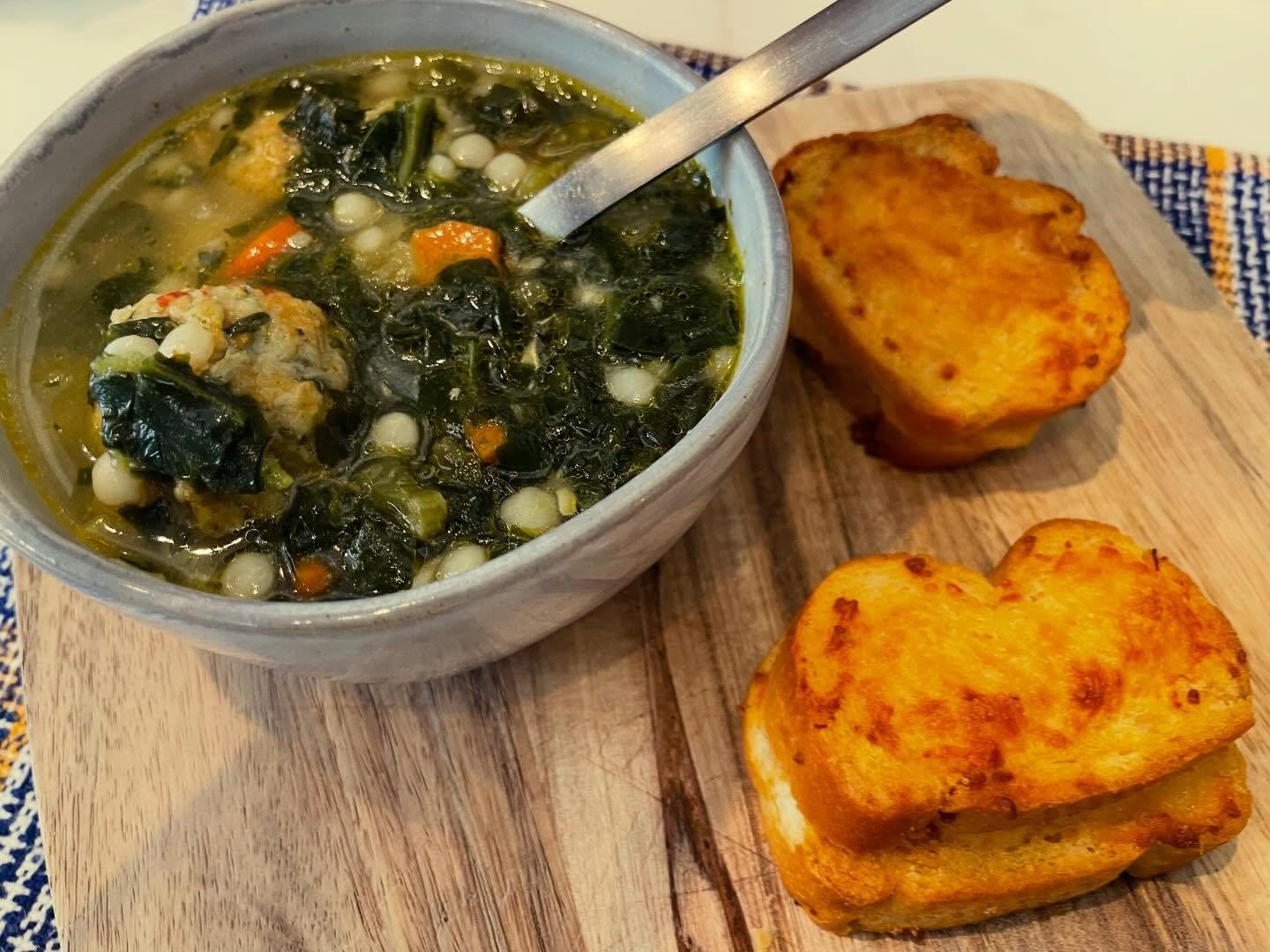 We&rsquo;ve got soup (Italian Wedding)!! And mini Grilled cheese for dipping!