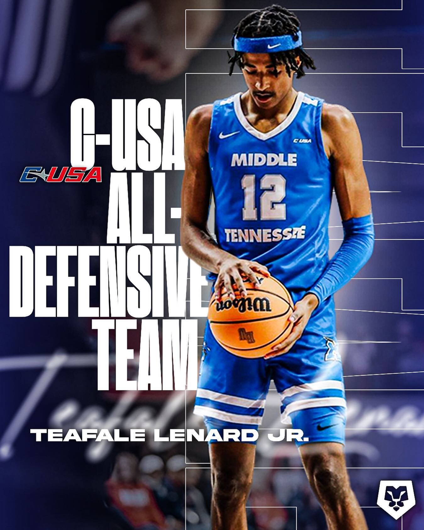 Congratulations to @teafale on making the Conference USA All-Defensive Team! 

Teafale finished the regular season averaging 1.9 Blocks and 1.6 Steals Per Game. 

#WeRepresentAmbition 🔌
