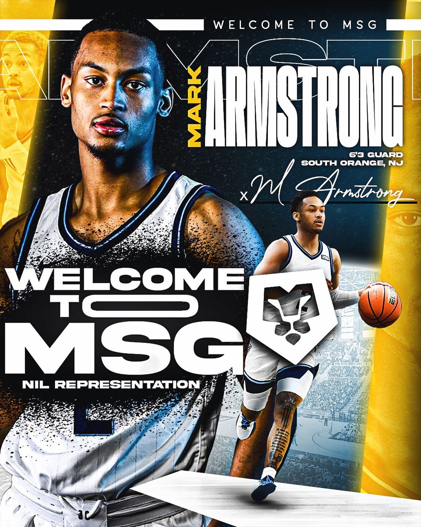 Excited to welcome @markarmstr0ng to the MSG Family for NIL Representation! 

#WeRepresentAmbition