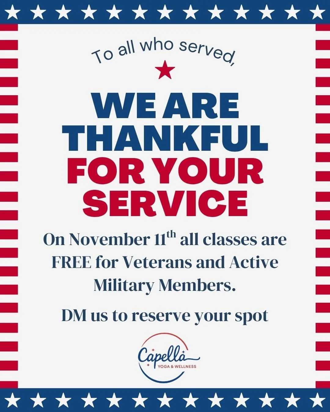 🇺🇸 Honoring Our Veterans 🇺🇸

This Veterans Day, we want to extend our heartfelt gratitude to all who have served and continue to serve. Your courage, dedication, and sacrifice mean more than words can express. 💙

In appreciation, we&rsquo;re off