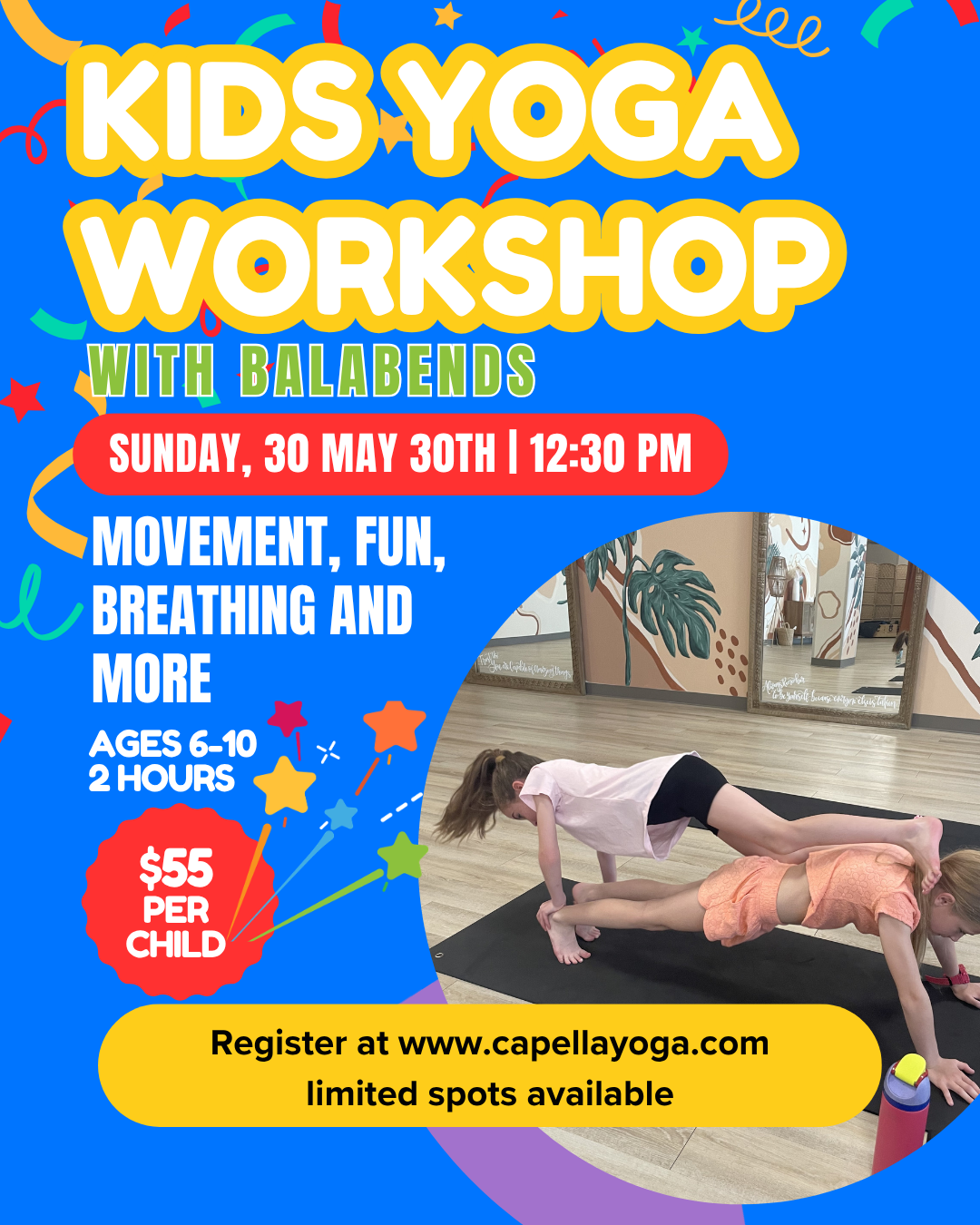 Spring-Themed Kids Yoga Workshop (2.5 hours) with Balabends 