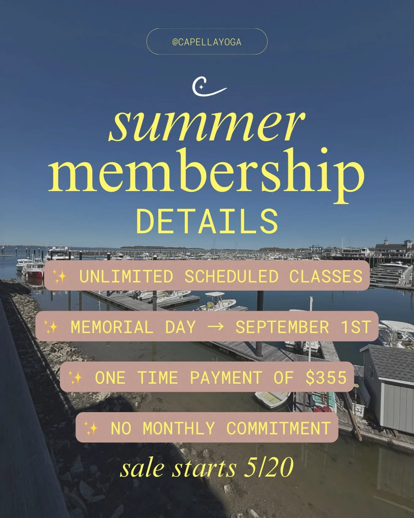 ☀️ YOUR SUMMER AT CAPELLA 

We know summer schedules can get wild&hellip;
weekends away, beach days, cookouts, kids home from school, late sunsets, vacations, and everything in between.

That&rsquo;s exactly why we created our Summer Membership.
✨ Un