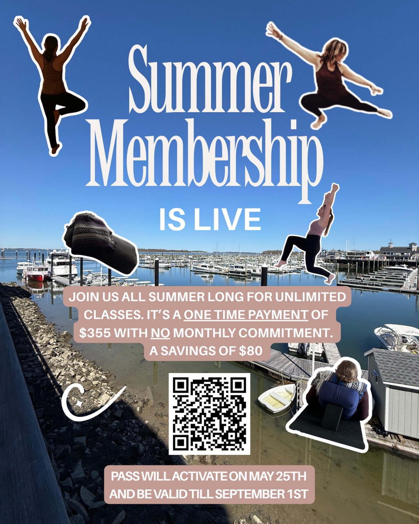 ☀️ IT&rsquo;S OFFICIALLY LIVE ☀️

The Capella Summer Membership is HERE.

Your entire summer of movement covered with one simple purchase 🌊

✨ Unlimited scheduled classes
✨ Memorial Day &rarr; September 1st
✨ ONE TIME payment of $355
✨ No monthly co