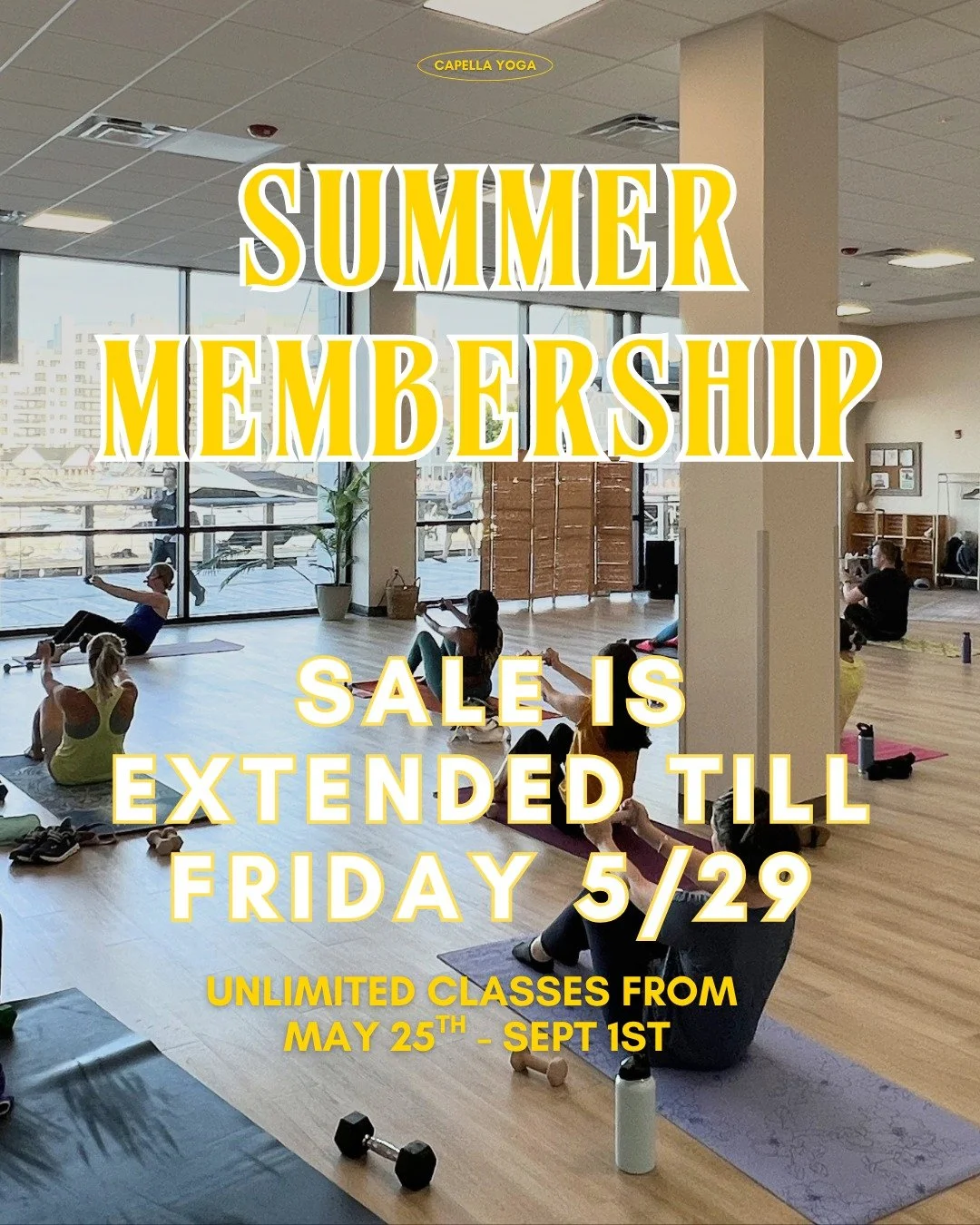 We know this rainy Memorial Day weekend probably had everyone a little distracted ☔️

So we decided to extend our Summer Membership sale through Friday 5/29 at 8 PM ☀️

And honestly&hellip; your summer at Capella can look pretty good.

Morning yoga o