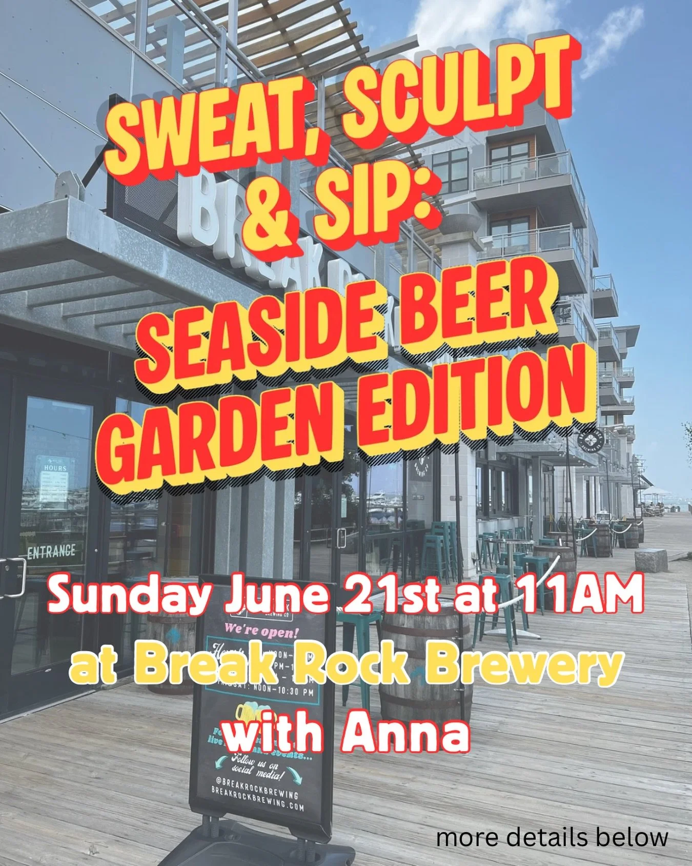 ☀️ SWEAT, SCULPT &amp; SIP ☀️ Summer starts here 

Join us for our very first Yoga Sculpt class in the @breakrockbrewing Seaside Beer Garden and lets kick off summer the best way we know how: movement, sunshine, waterfront views, and a cold drink wit