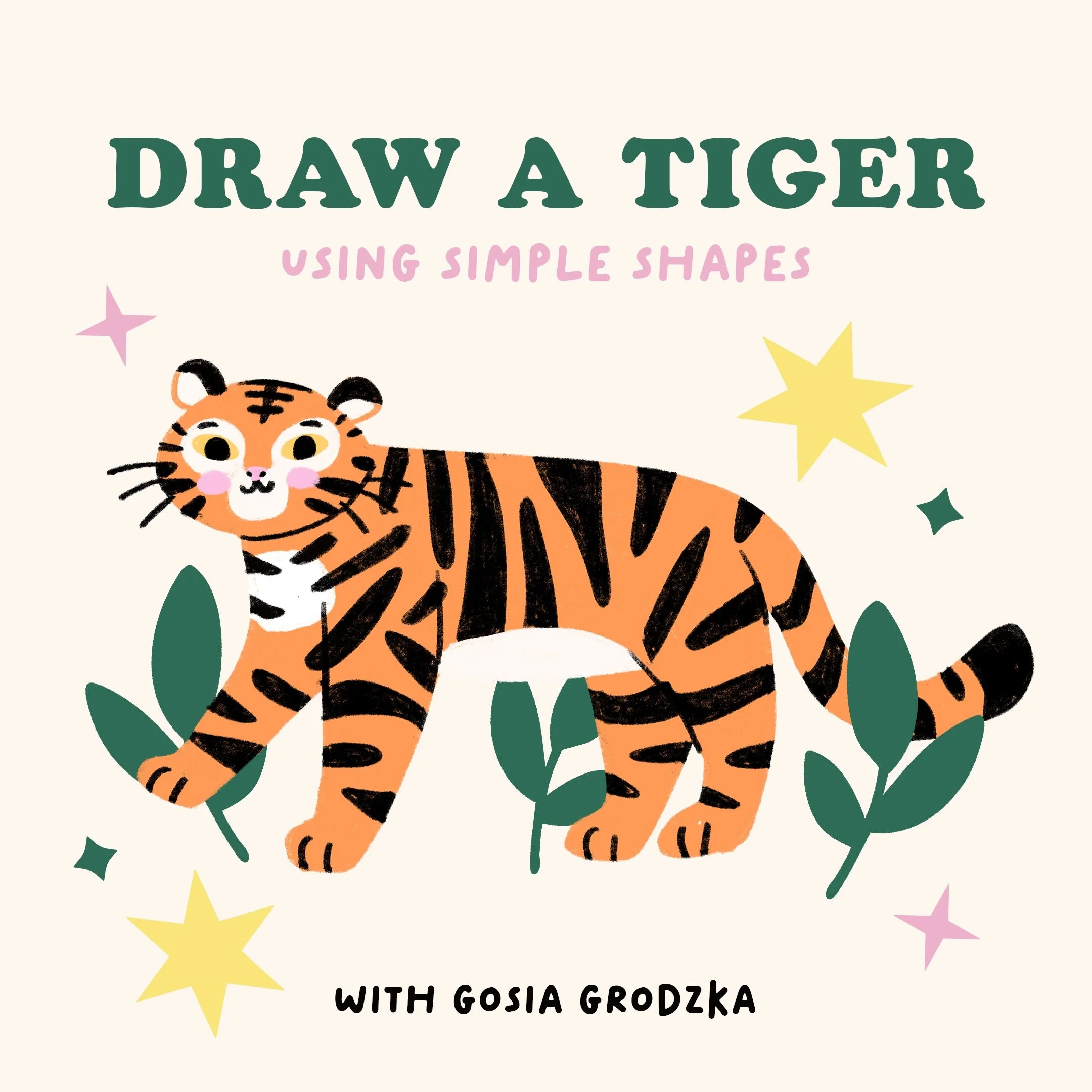 Recently taught two groups to draw a tiger using nothing but simple shapes - a few circles, an oval, a couple of sausage shapes for the legs and a few slides later you end up with a tiger! 🐯 
Most people turn up already convinced they can&rsquo;t dr