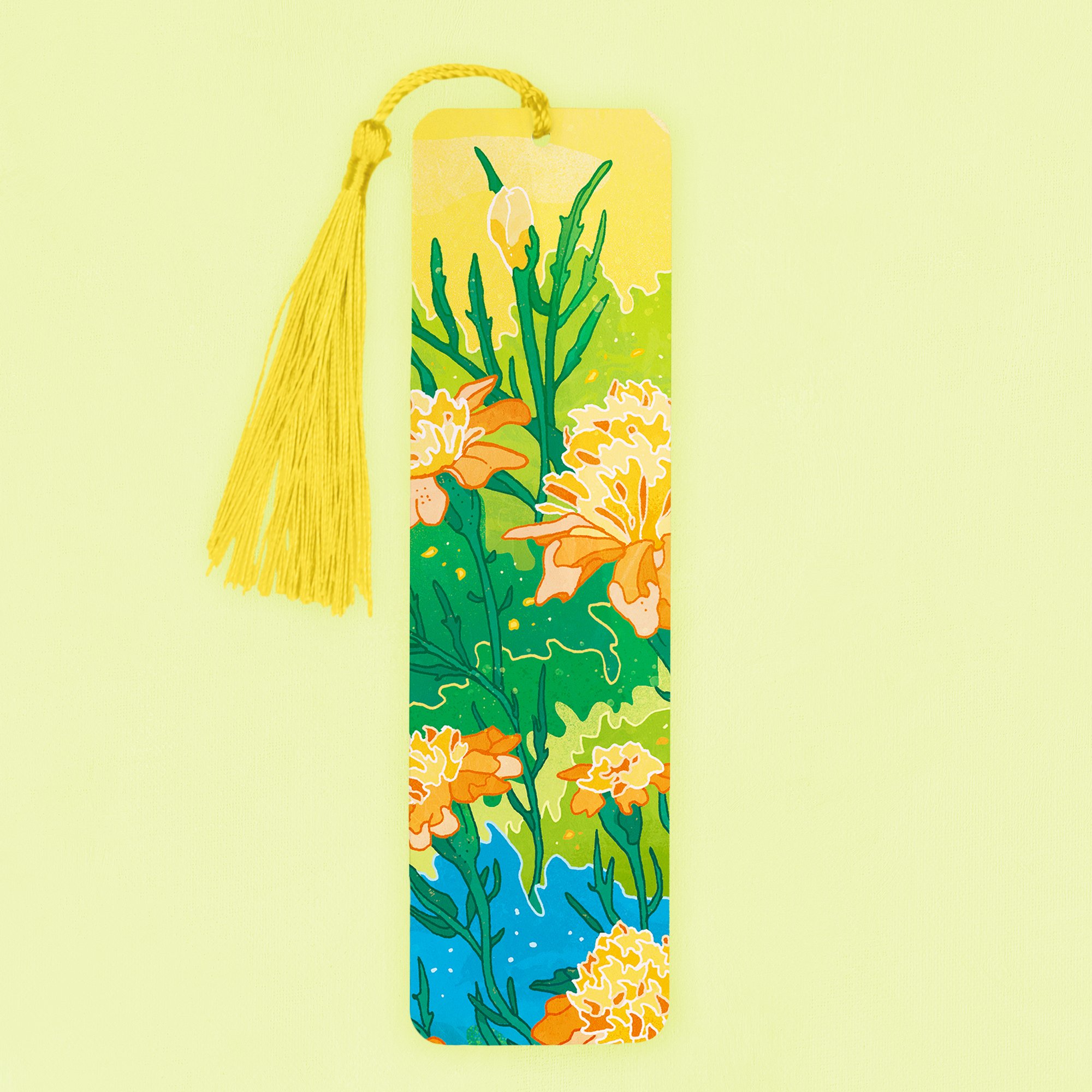 Yellow Flowers Aluminium Bookmark