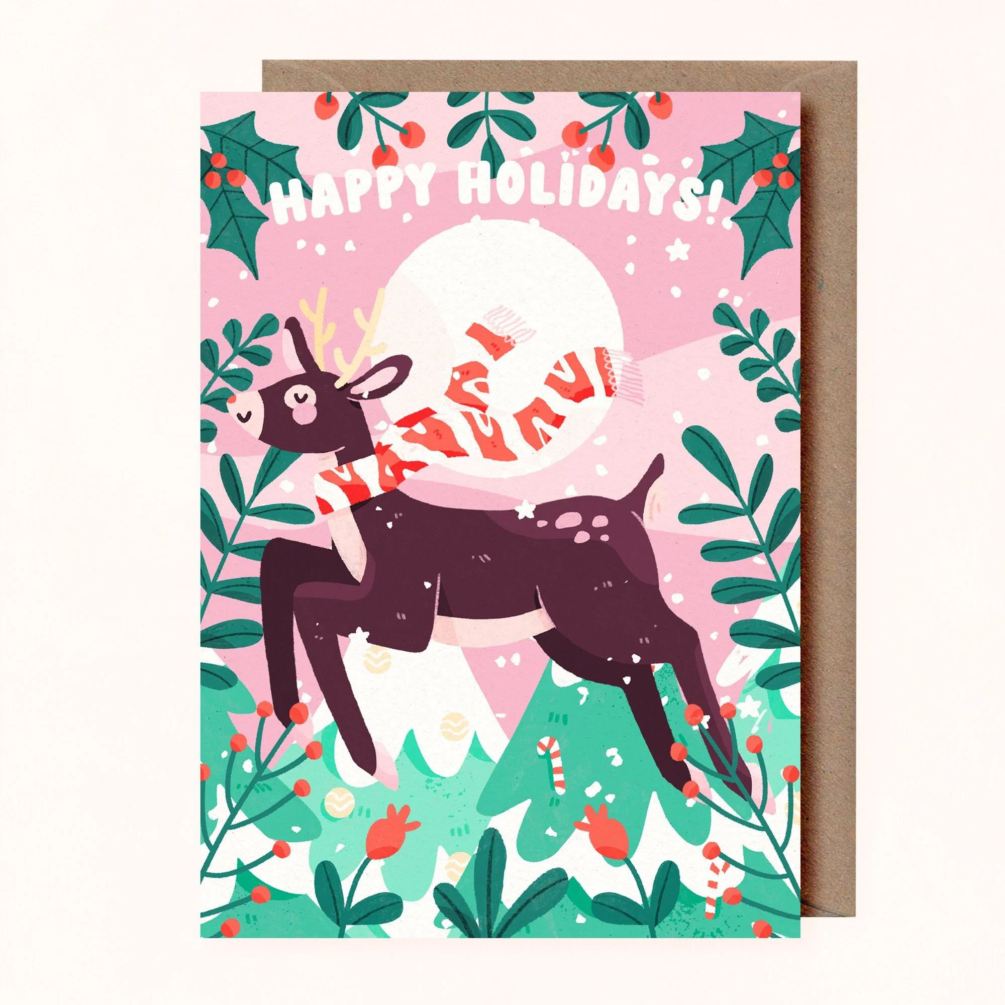 Reindeer Christmas Greeting Card
