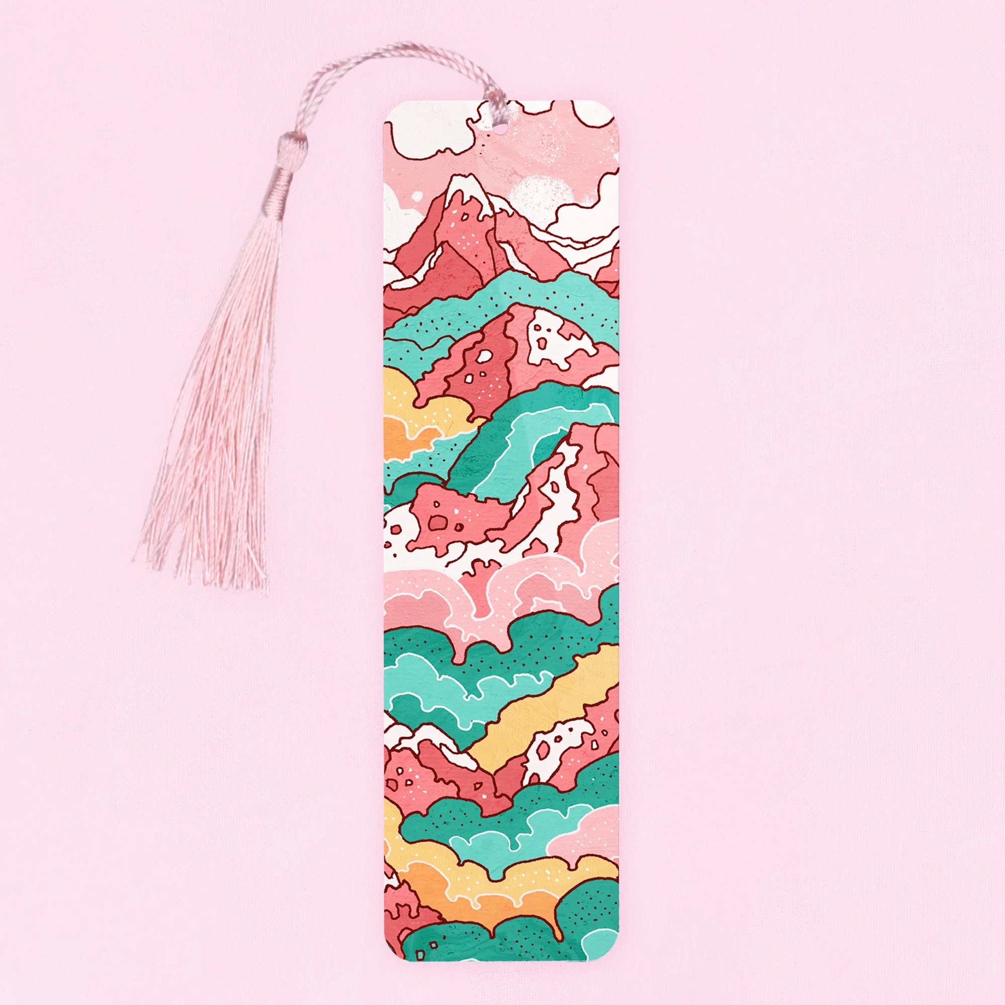 Pink Mountains Aluminium Bookmark