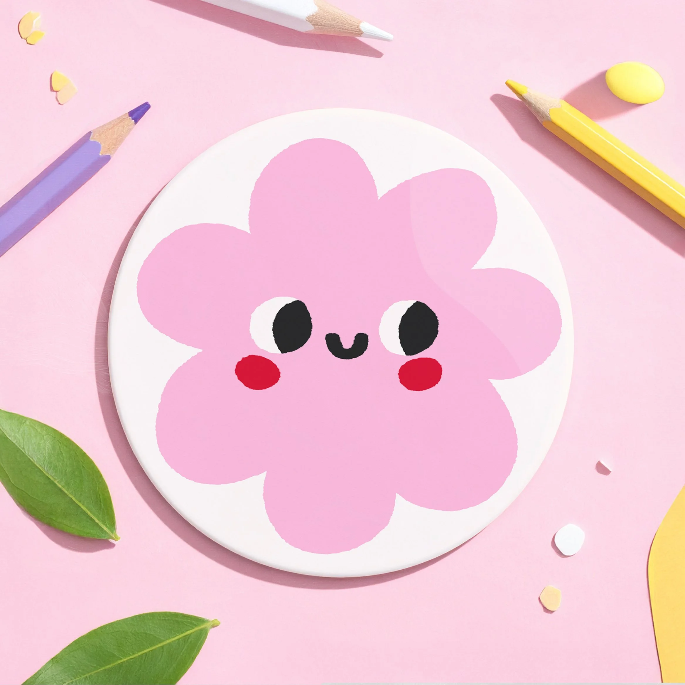 Pink Blob Coaster