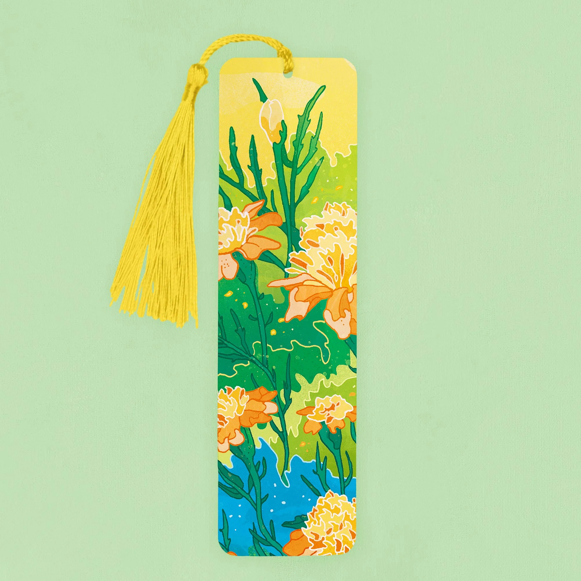 Yellow Flowers Aluminium Bookmark