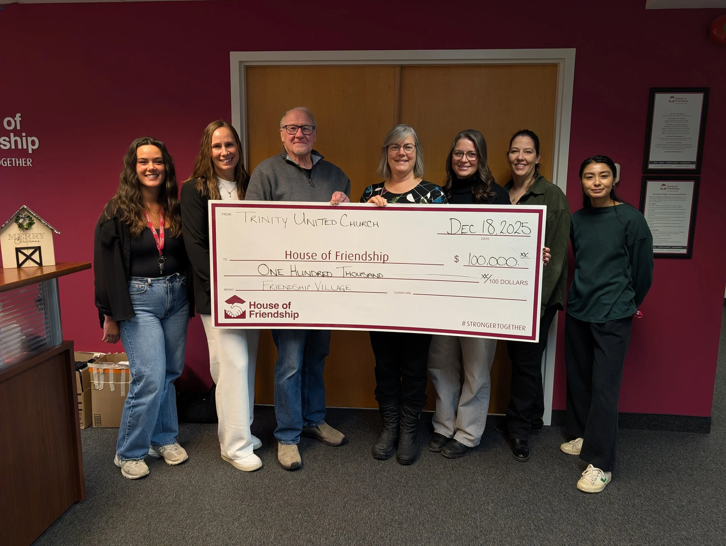 Trinity donates $100K to the House of Friendship