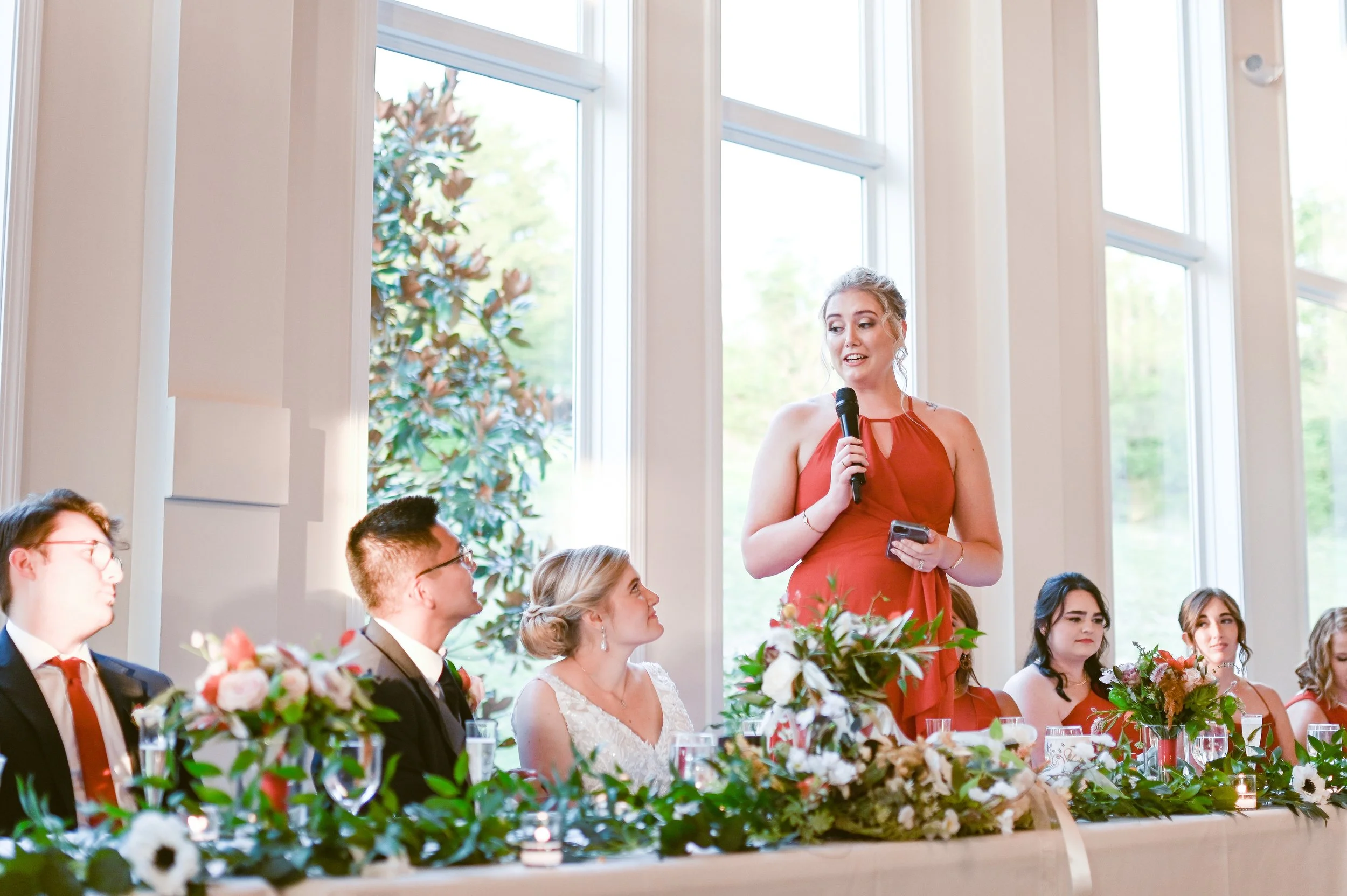 This is a scenic boho elegant rustic view of the inside of the award-winning reception hall outdoor mansion wedding venue Rosewood Manor in Miamisburg at Magnolia Estate. Surrounded by the Greater Dayton, Columbus, and Cincinnati areas. 