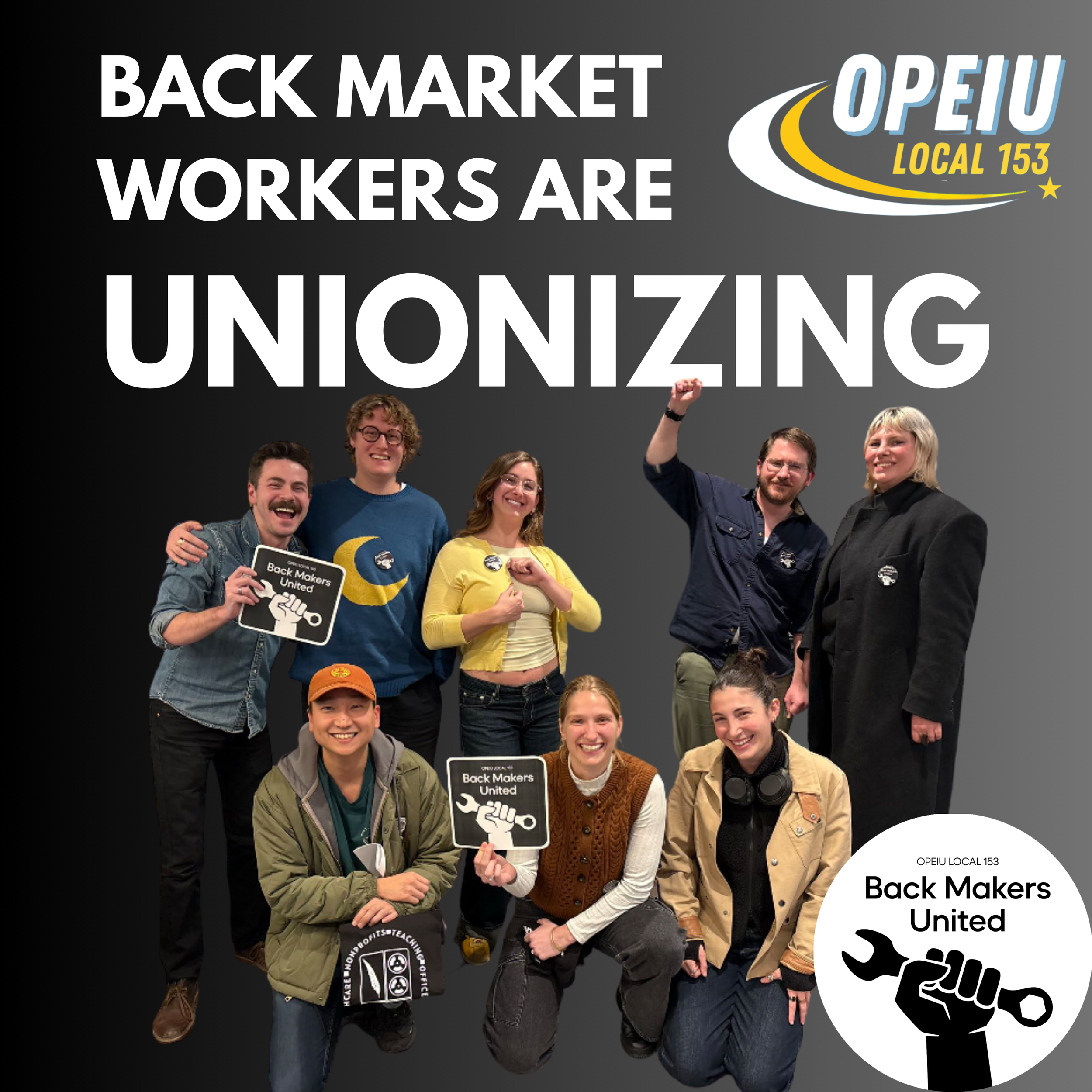 Back Market workers organize one of the first unions in e-commerce with OPEIU Local 153