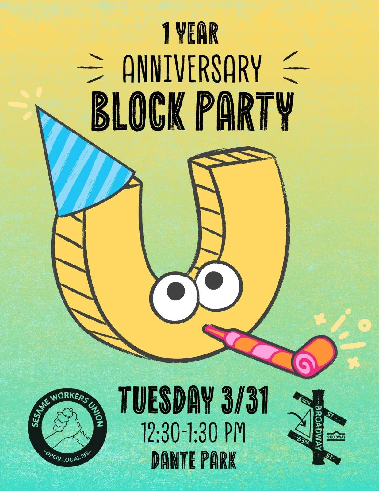 Rally with Sesame Workers Union on our birthday!