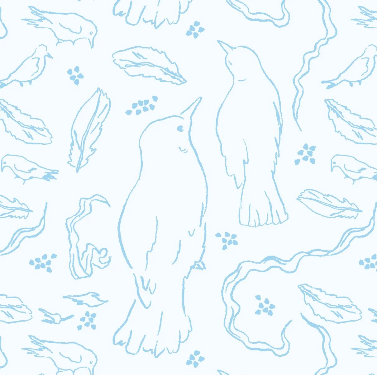 Beach Bird Surface Pattern repeat