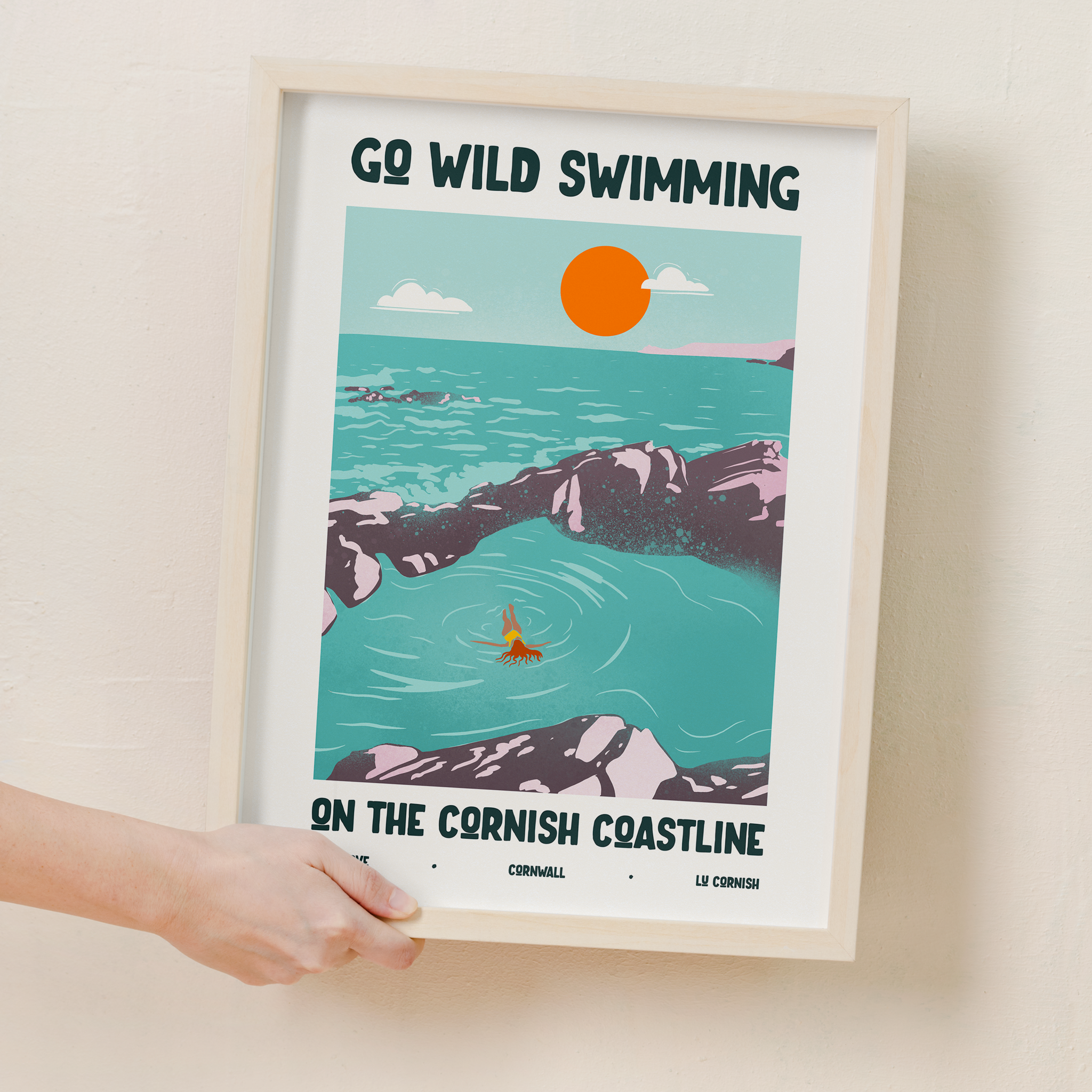 Wild Swimming Illustration Art Prints