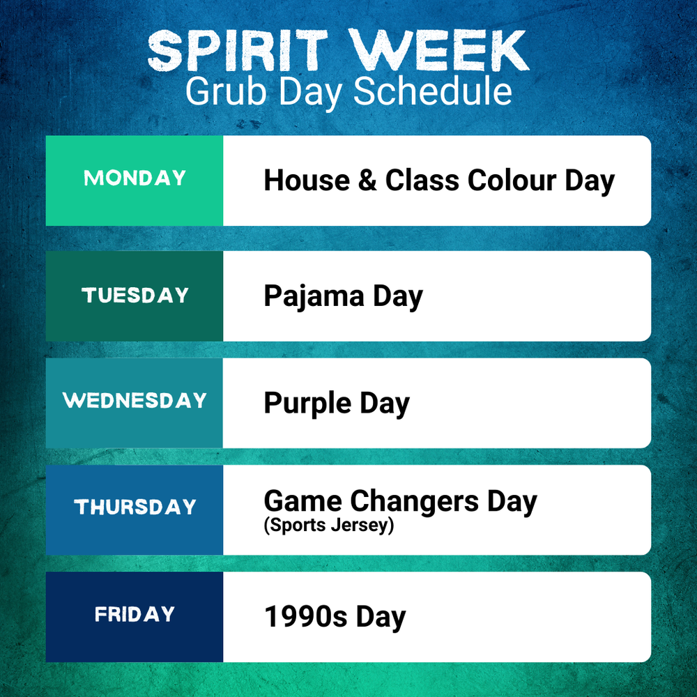 Spirit Week Grub Days: What to Wear, When to Wear It — Somersfield Academy