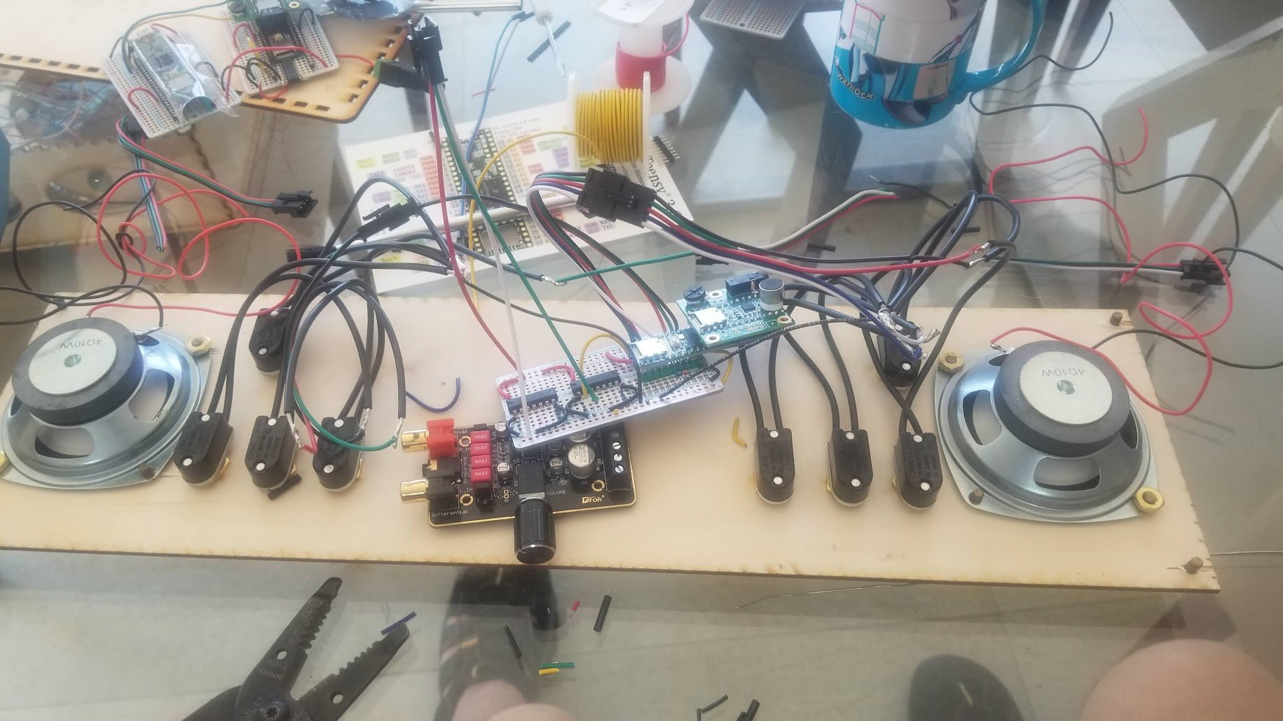 the guts of the pachinko jukebox. audio and led drivers with level shifters....