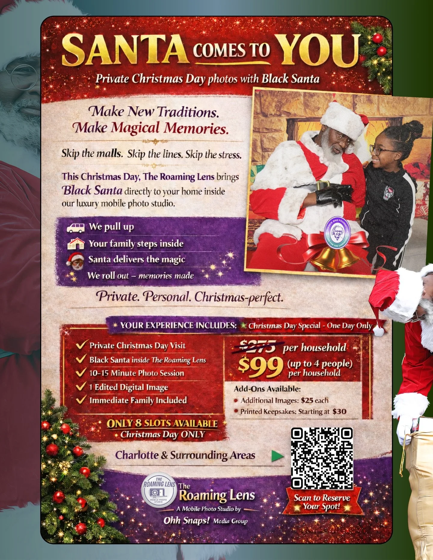 I&rsquo;m driving the sleigh. Create a new tradition and have #blacksantaandme come to YOUR house this Christmas!