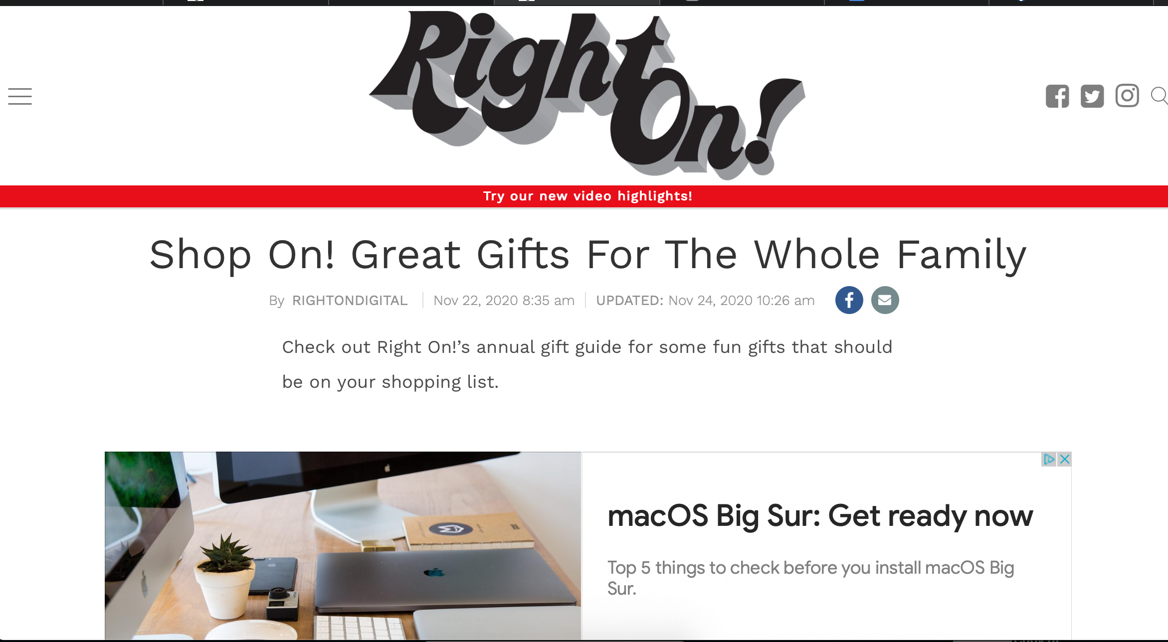 RightOn: Holiday Gift Guide Feature!