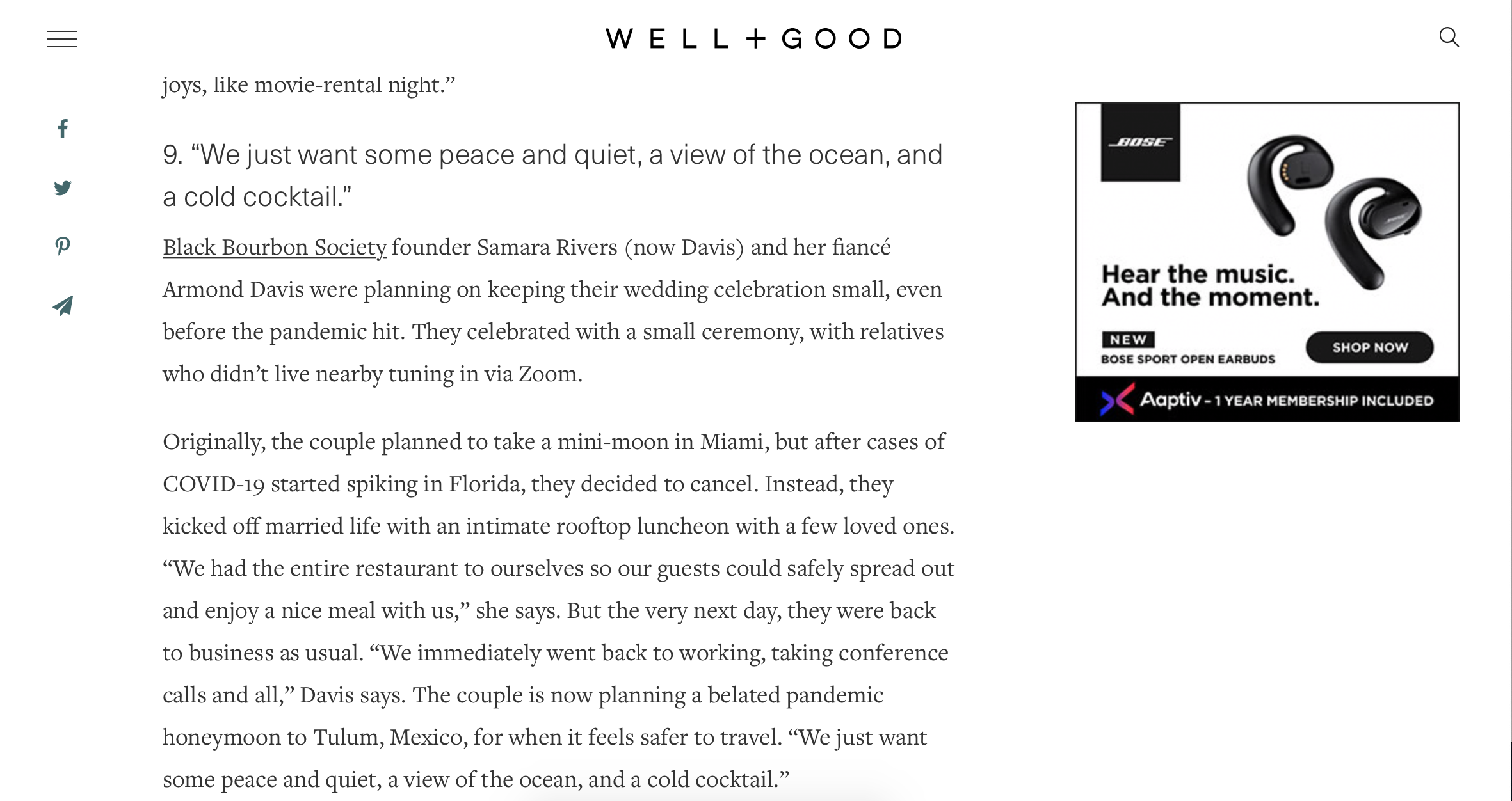 Black Bourbon Society featured in WELL + GOOD
