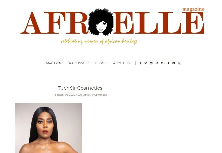 Tucheir Cosmetics Featured In Afroelle Magazine