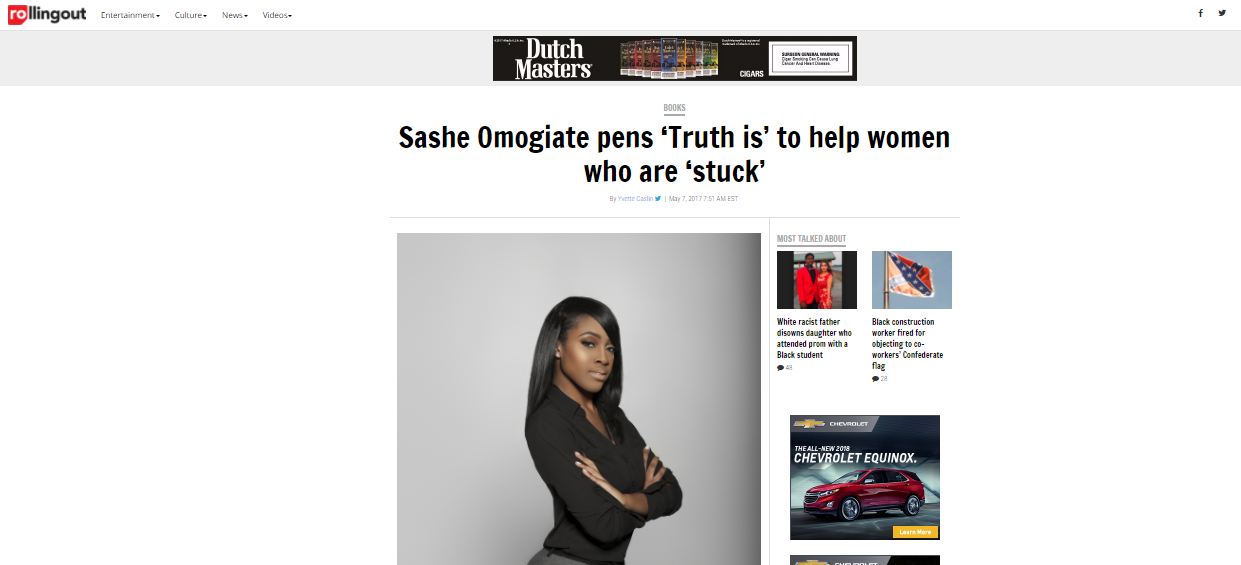 AUTHOR SASHE OMOGIATE FEATURED IN ROLLING OUT