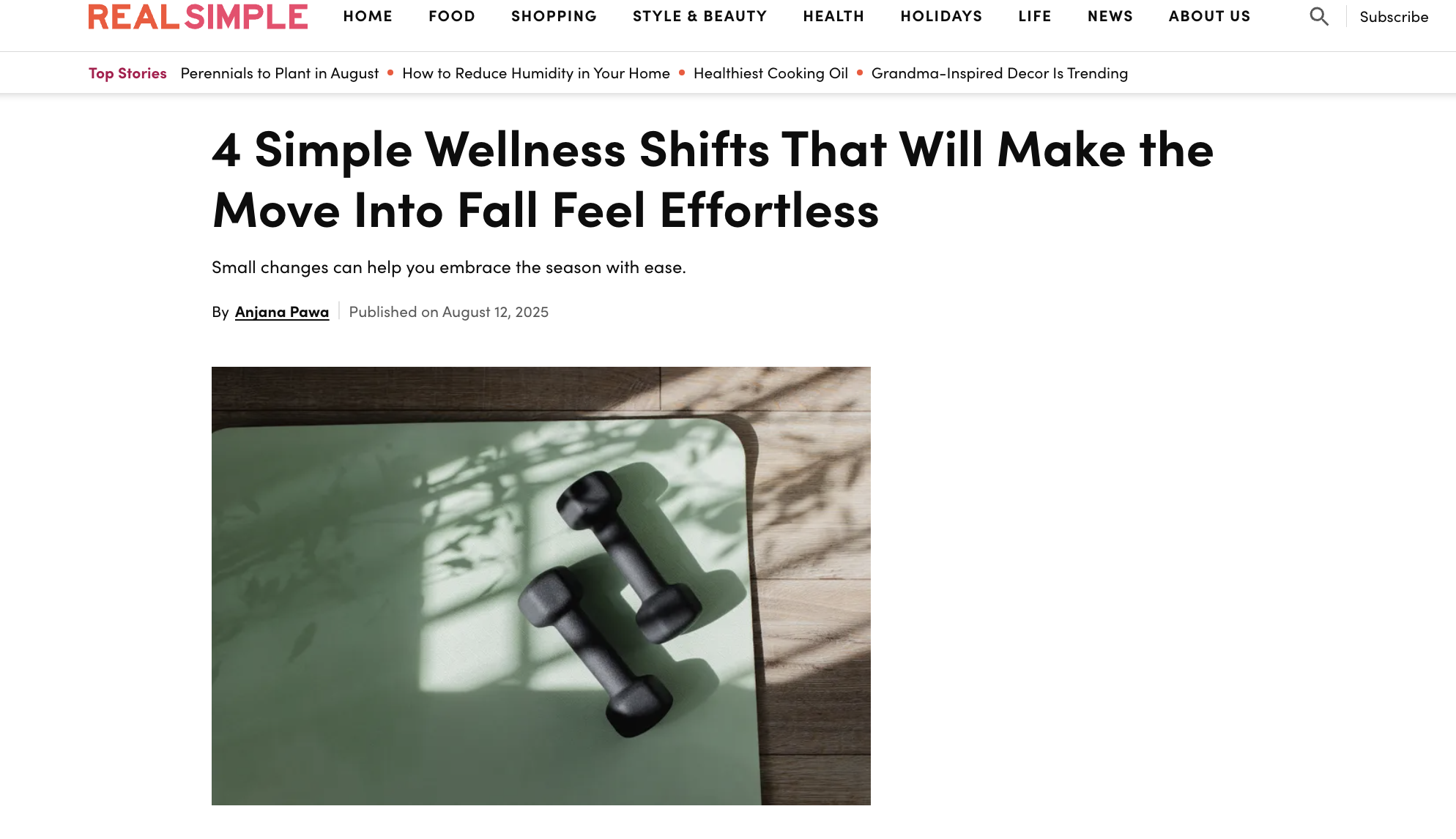 ANU SIMH FEATURED ON REAL SIMPLE
