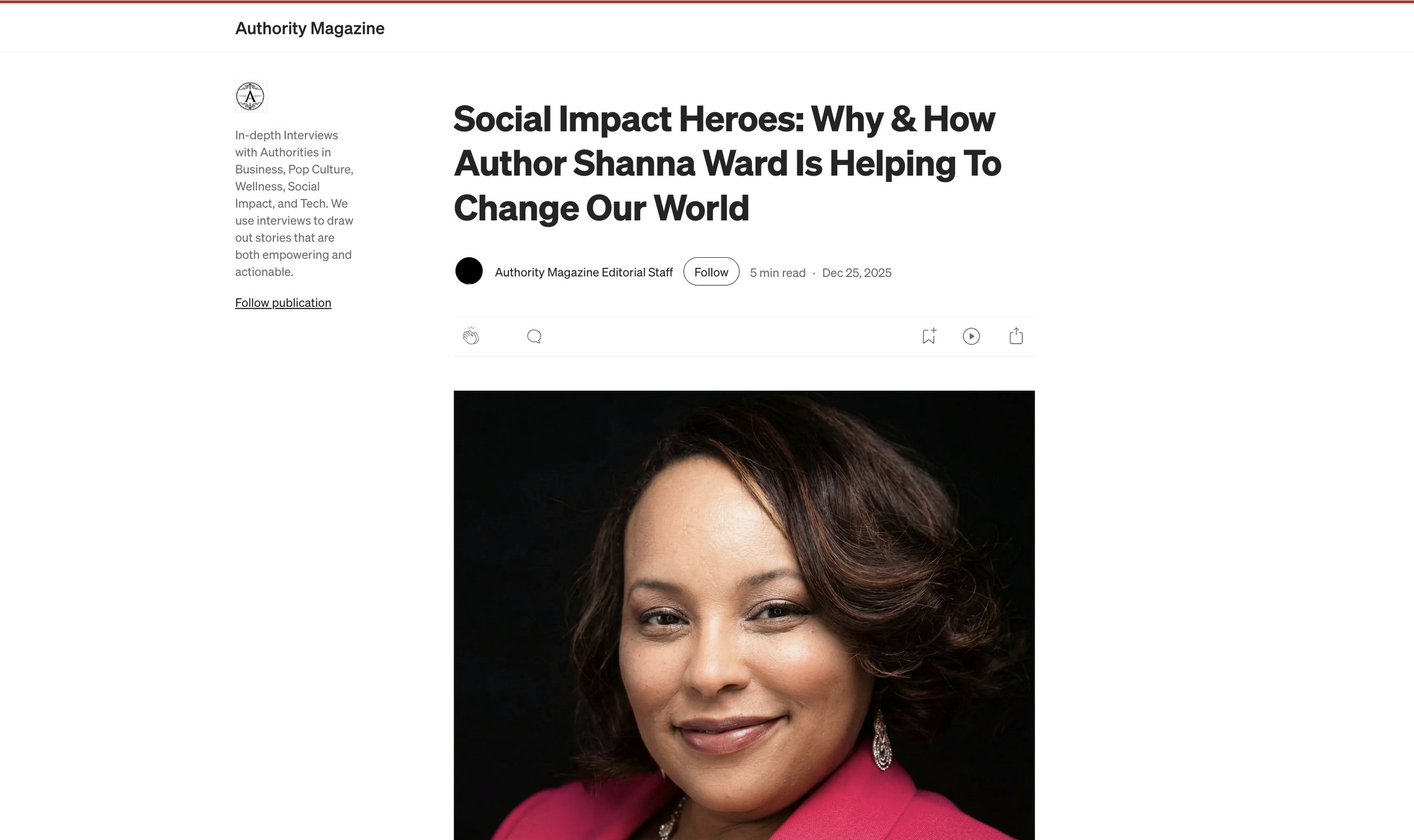 AUTHOR SHANNA WARD FEATURED IN AUTHORITY MAGAZINE