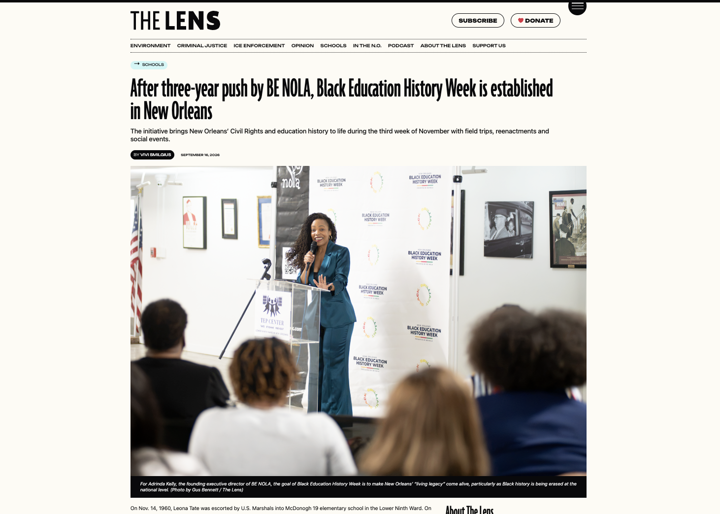 BE NOLA FEATURED IN THE LENS