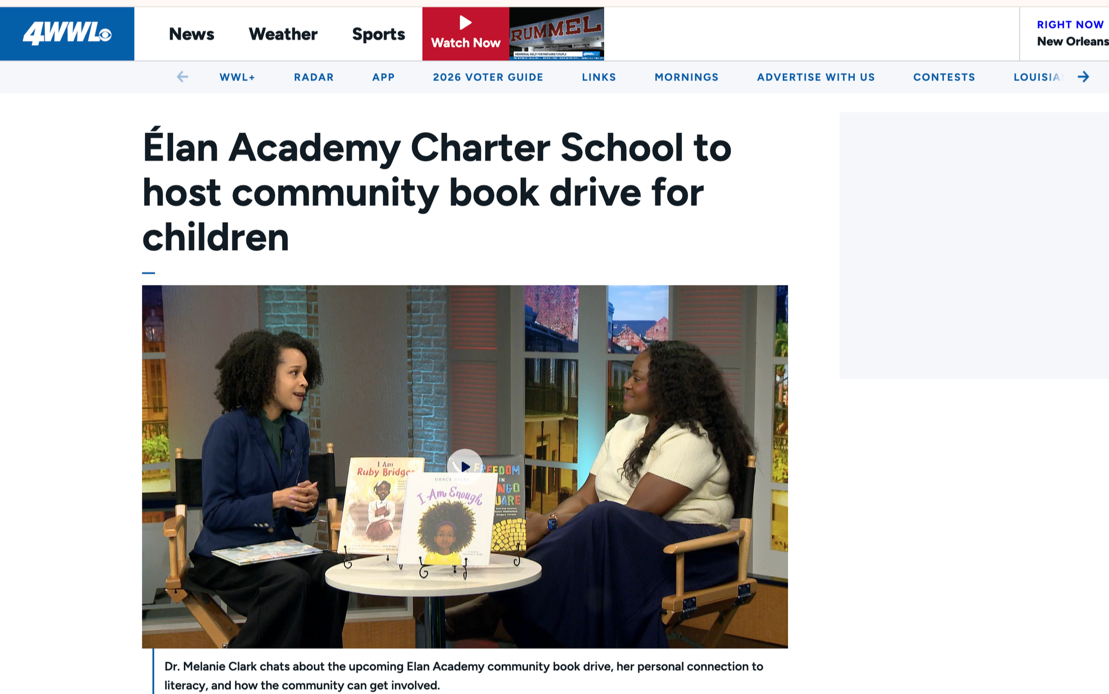 ELAN ACADEMY FEATURED ON WWL TV