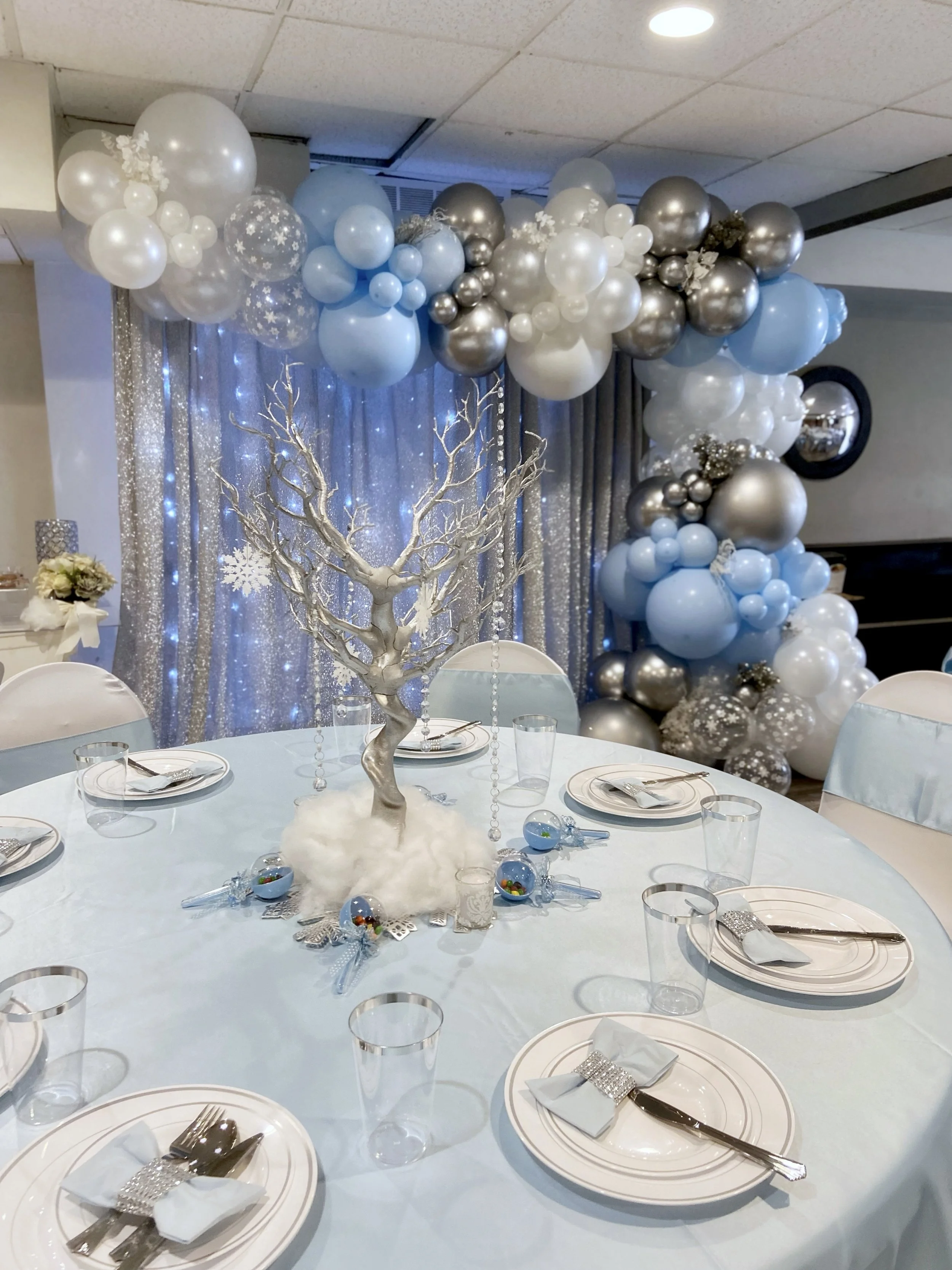 Satin Blue Round Tablecloth (Pickup ONLY)