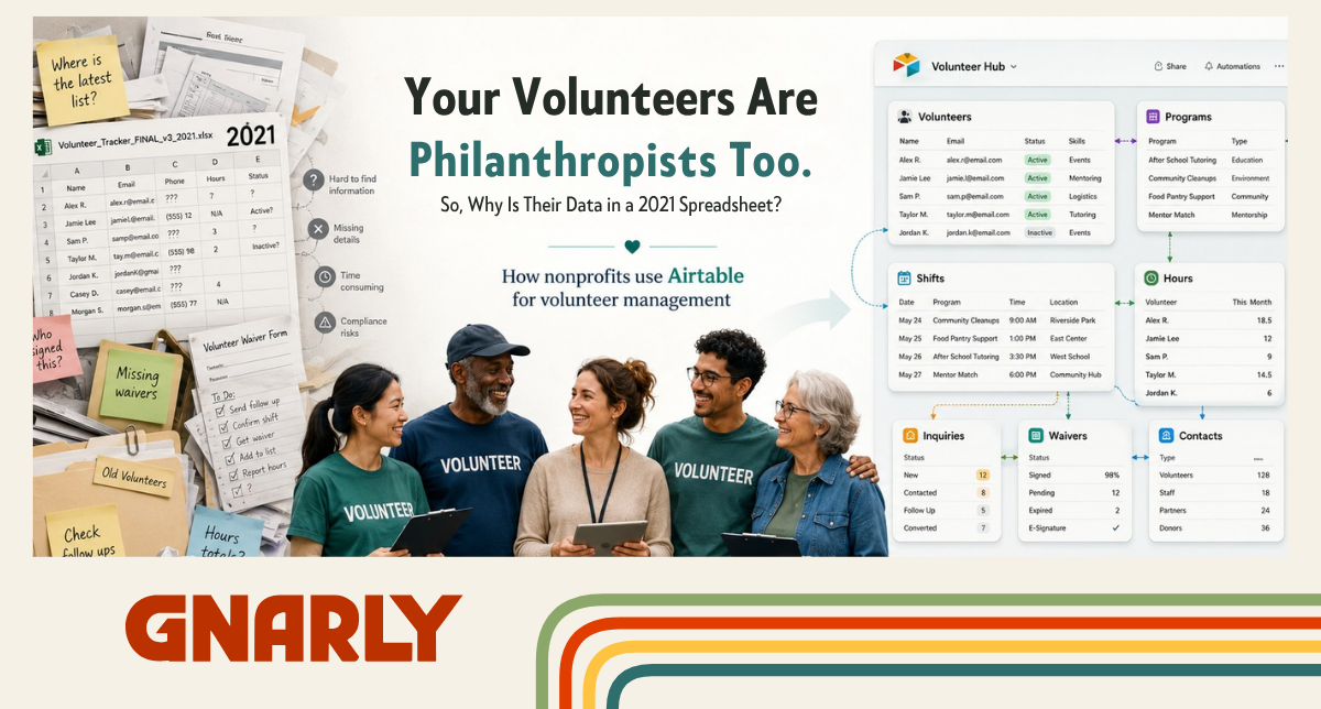 Stop Losing Volunteers to Your Inbox: A Five-Table Airtable Base for Small Nonprofits