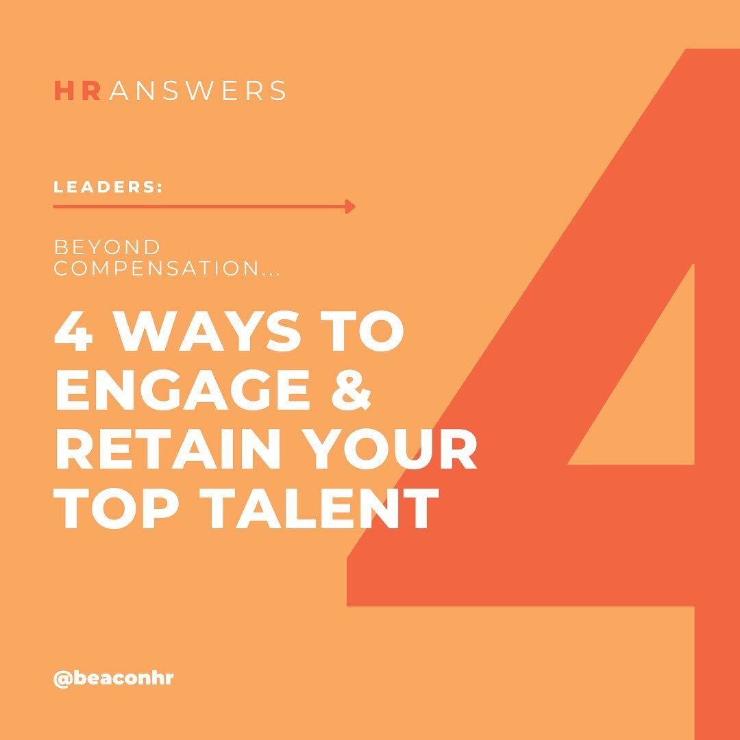 Compensation increases are a key retention tool, but are there any other ways we can keep our top performing employees? 👀⠀
⠀
It's safe to say that what employees are looking for goes beyond just their pay. Scroll through for 4 ways to retain your to